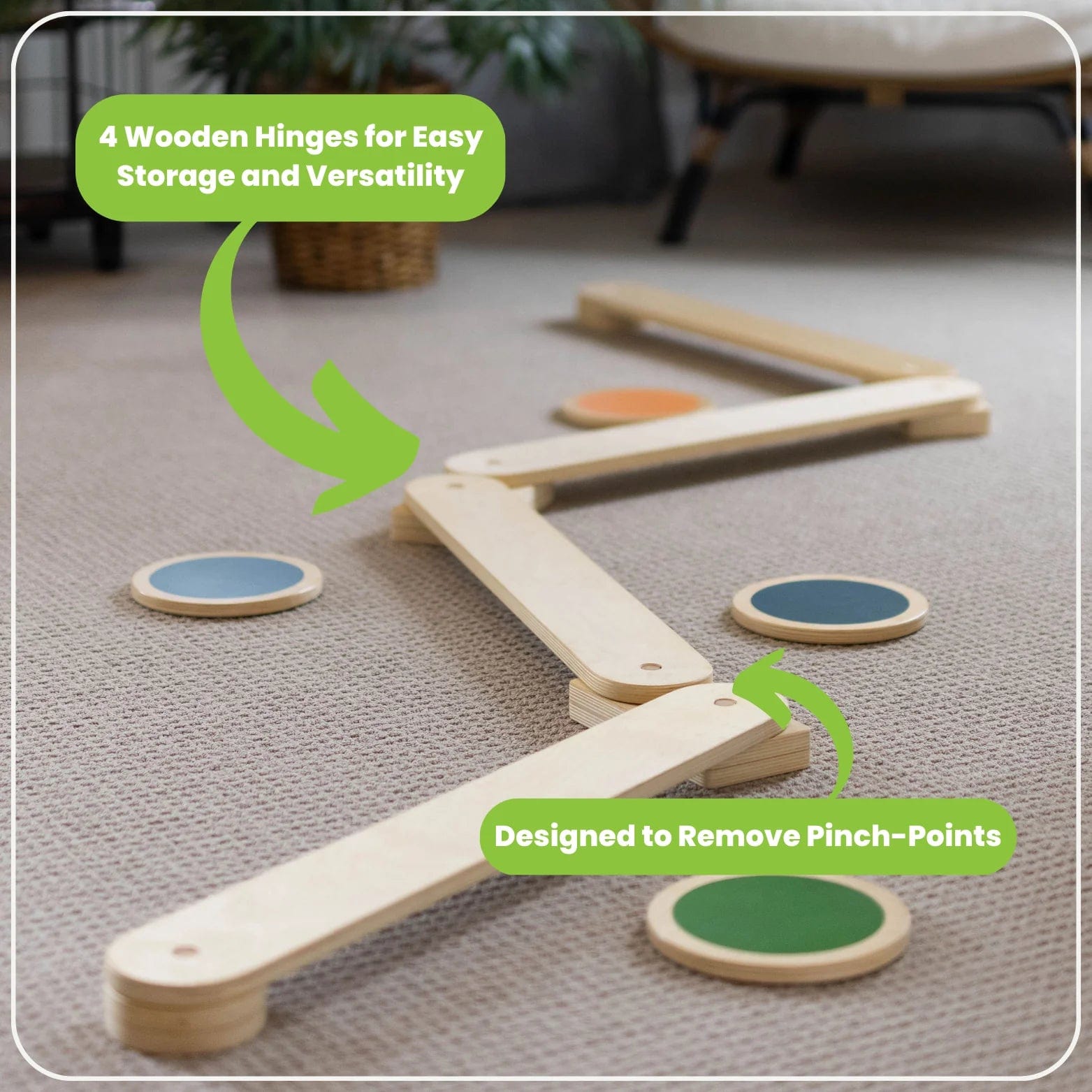 Little Partner Learn 'N Balance Set - 4 Stepping Stones for Kids, Natural Wood Balance Toys for Toddlers - Perfect for Indoor/Outdoor Play, Preschool Learning & Motor Skills Development