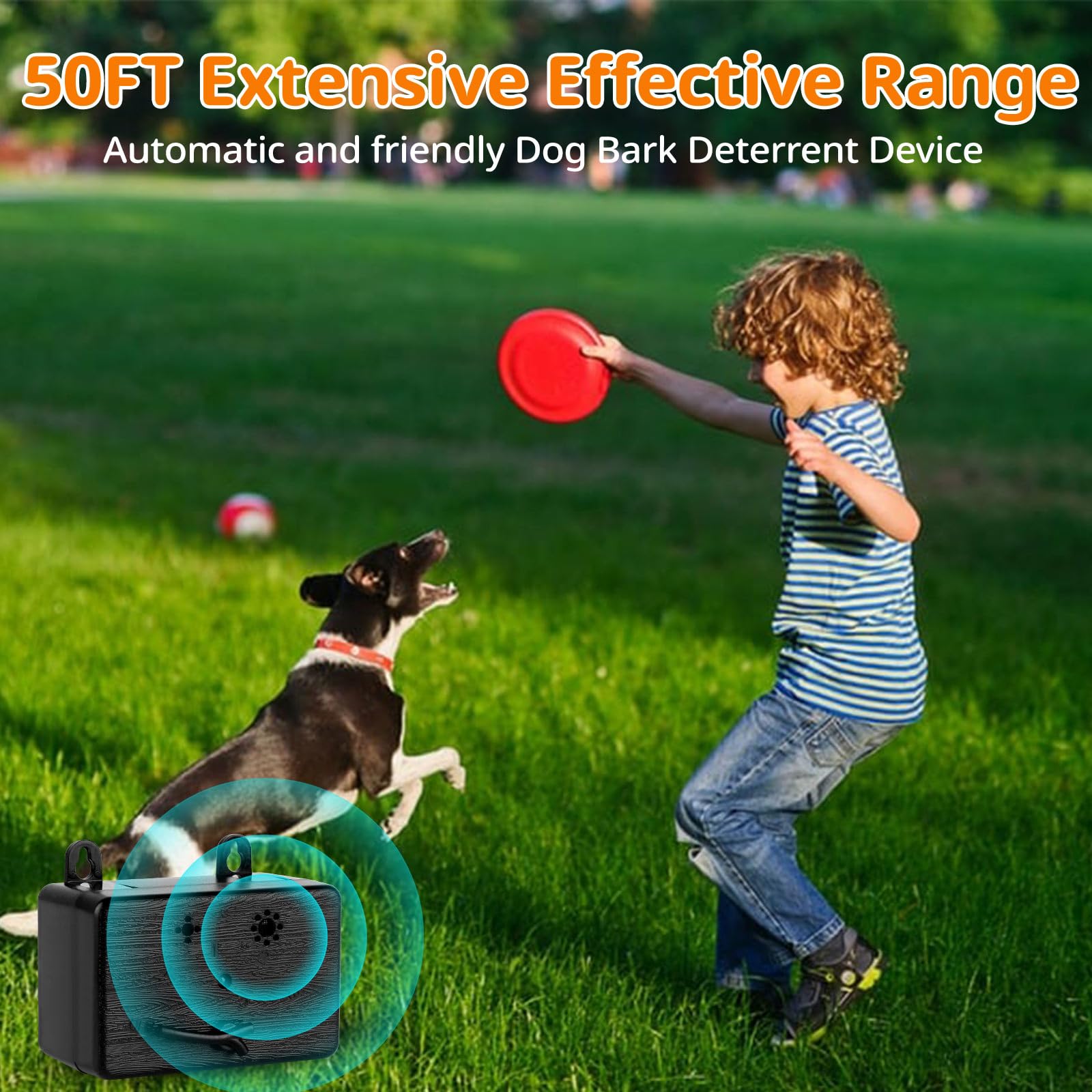 Anti Barking Device for Dogs - 3 Modes Ultrasonic Bark Control & Deterrent - Stop Neighbor Dogs Barking - Indoor/Outdoor Dog Silencer for Small Medium Large Breeds - Perfect for Training, Nighttime Use & Peaceful Neighborhoods