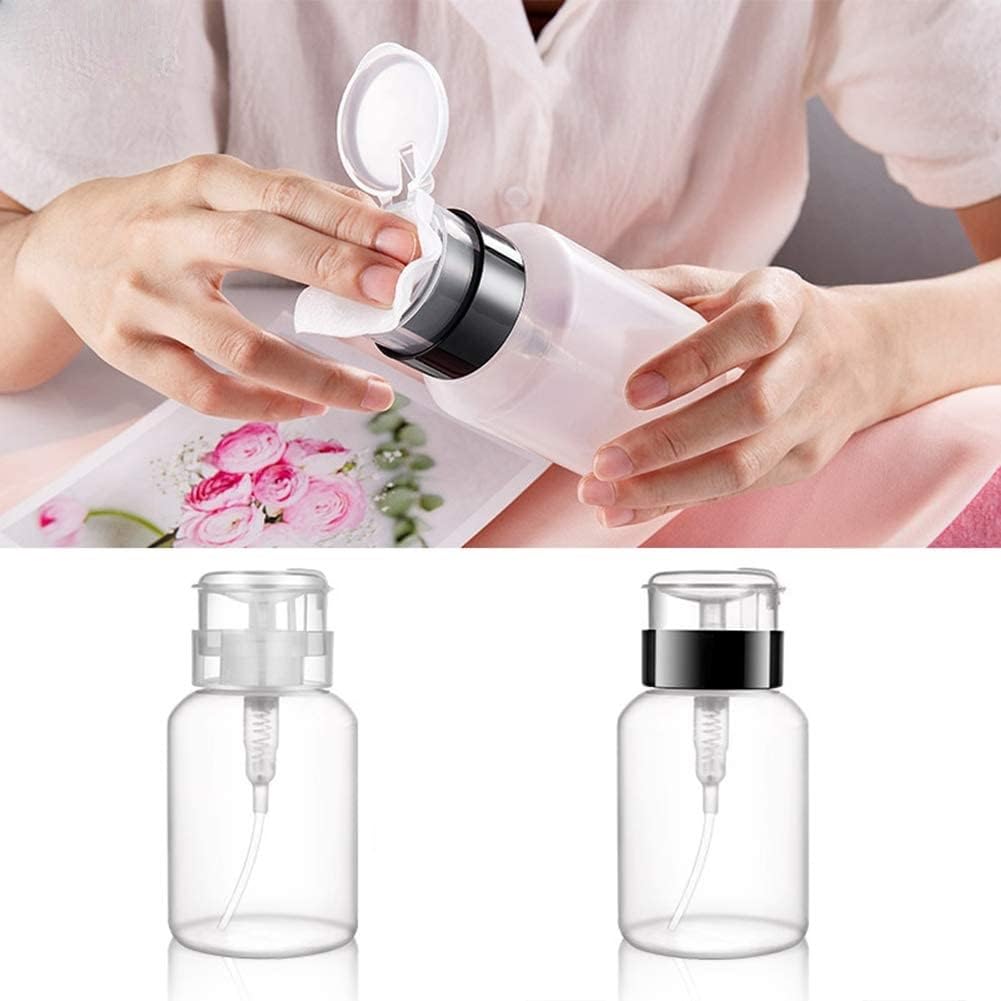 Lockable Pump Dispenser Bottle for Nail Polish & Makeup Remover - 60ml Empty Push Down Refillable Container (Pack of 1) | Perfect for Salon, Home Manicure & Travel Nail Care Kit
