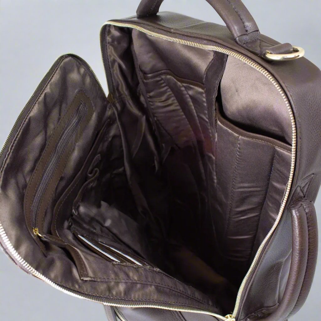 BOL Convertible Leather Backpack for Women & Men - 15.6 Inch Laptop Bag with USB Charging Port - Perfect for Work, Travel & School
