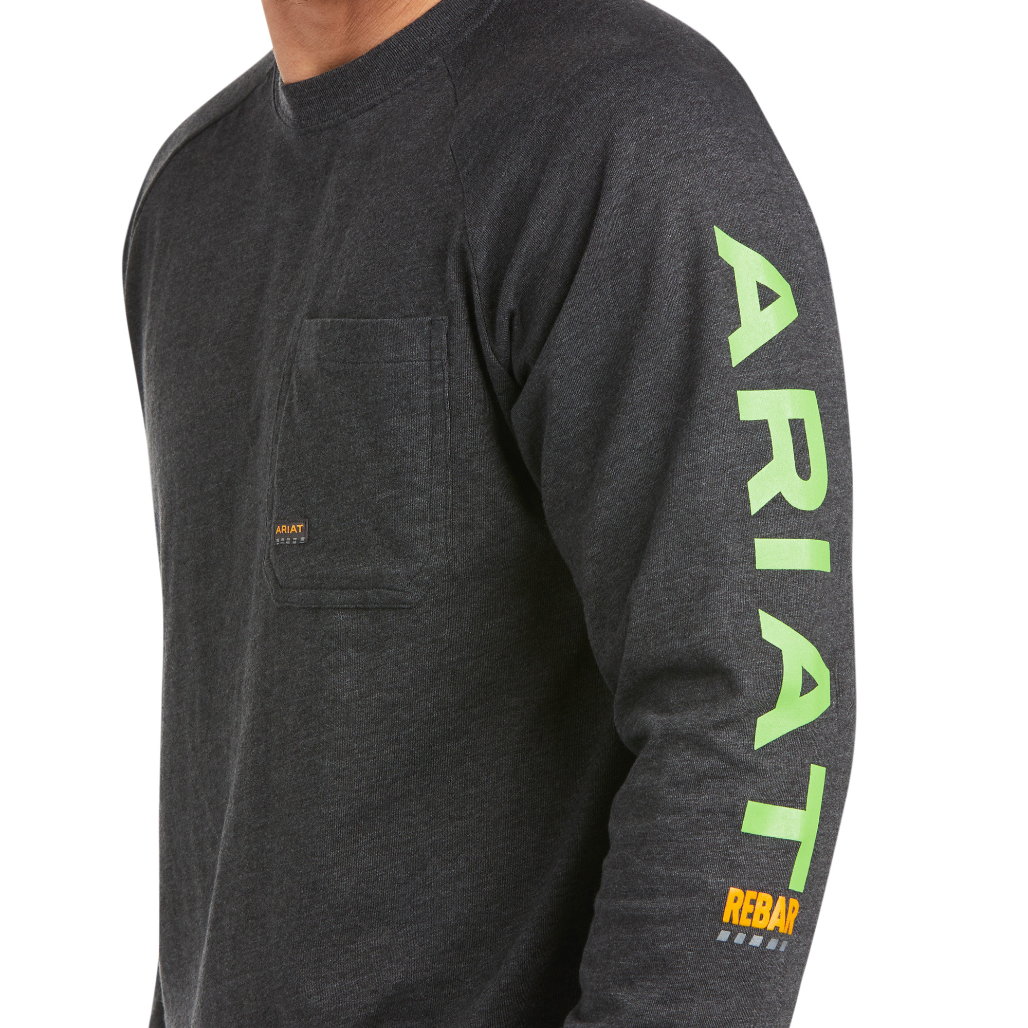 Ariat Men's Rebar Cotton Strong Graphic Long Sleeve T-Shirt - Durable Work Shirt for Construction, Farming & Outdoor Activities