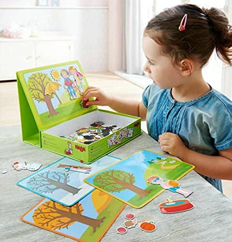 HABA Seasons Magnetic Game Box - Educational Wooden Toy for Kids Ages 3+ | Fun Learning Activity for Preschool & Kindergarten | Perfect for Travel, Classroom & Family Game Night
