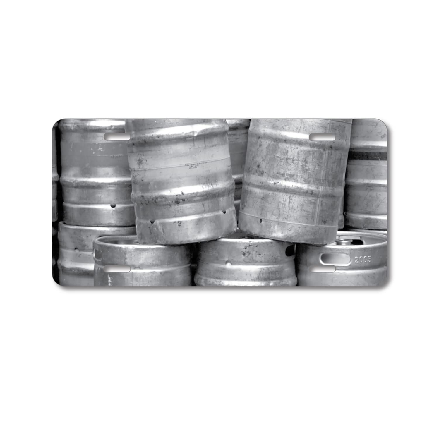 Custom Aluminum Vanity License Plate for Car Front - Personalized Beer Keg Design | Perfect for Tailgating, Bar Decor & Gift for Beer Lovers