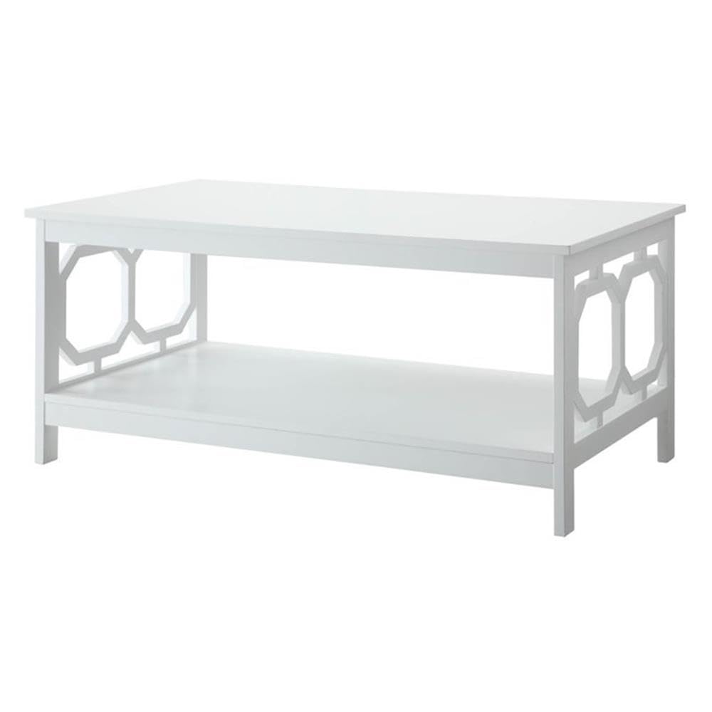 Pemberly Row White Coffee Table - Modern Living Room Furniture for Small Spaces, Home Decor & Entertainment Areas