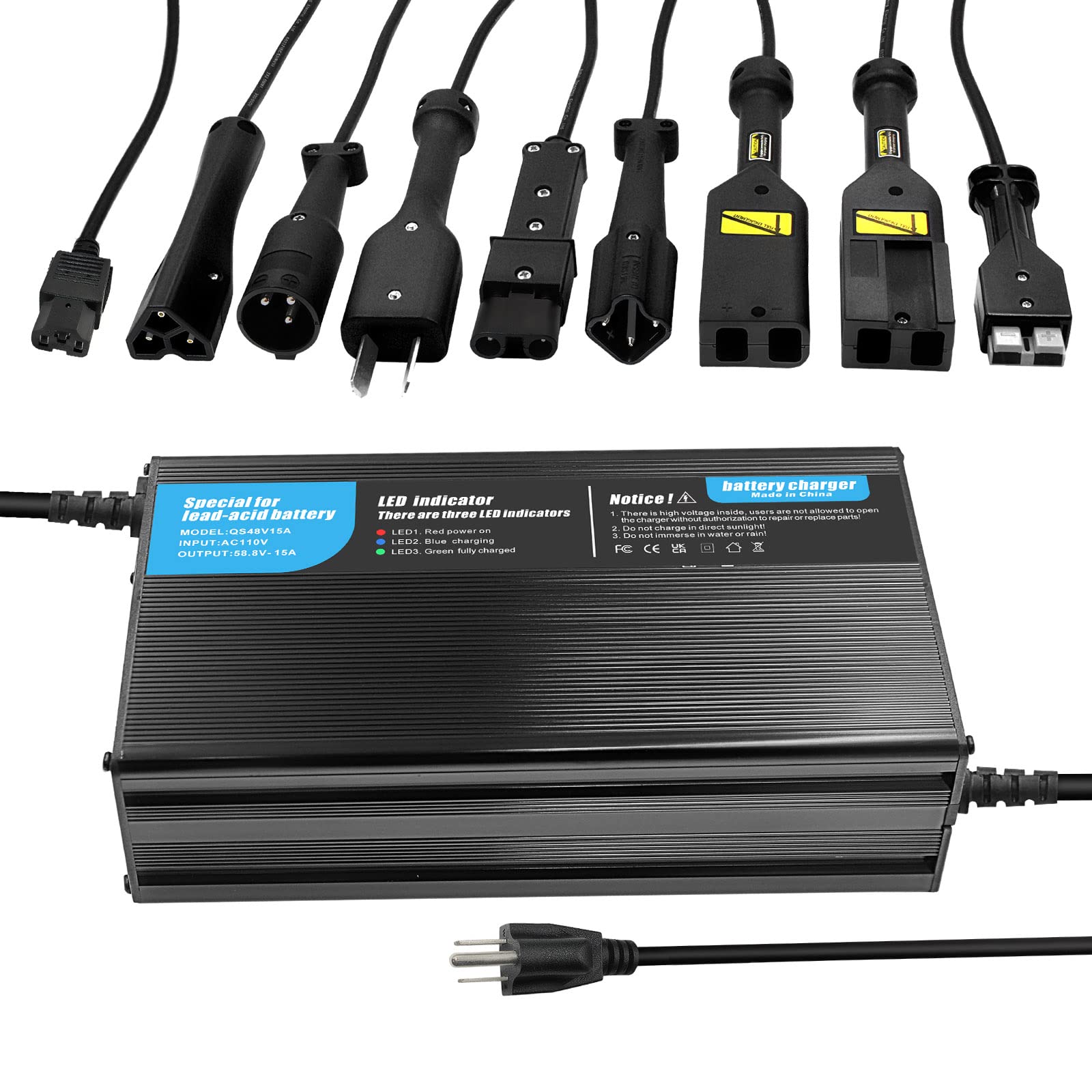 48V 36V 15A Lead Acid Battery Charger for Golf Cart, Electric Bike & Scooter - Compatible with ClubCar DS, PowerDrive, EZGO, Yamaha - Perfect for Home, RV & Outdoor Charging