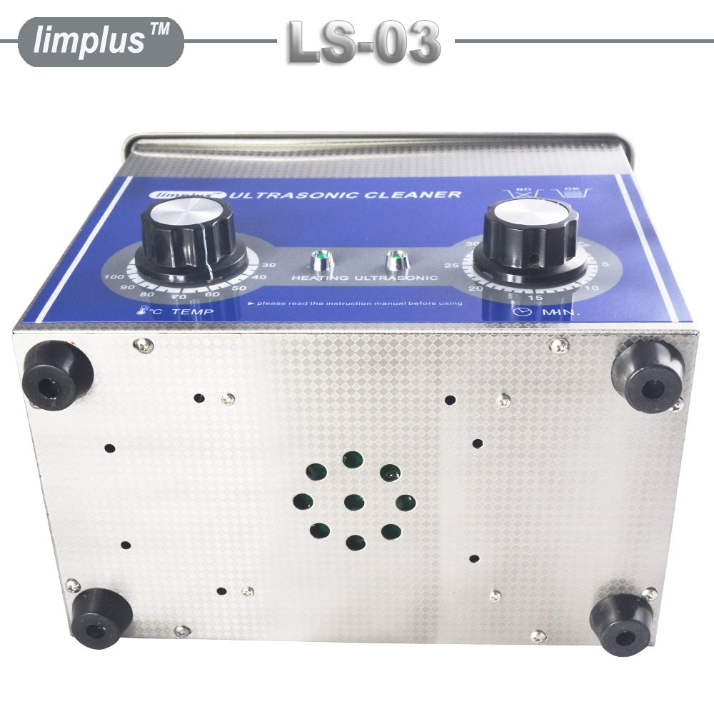 Limplus LS-03 3L 120W Commercial Ultrasonic Cleaner with Basket & Lid - Professional Dental, Surgical & Jewelry Cleaning - 40kHz Timer Heater for Dentures, Instruments, Fuel Injectors - Perfect for Clinics, Labs & Automotive Workshops