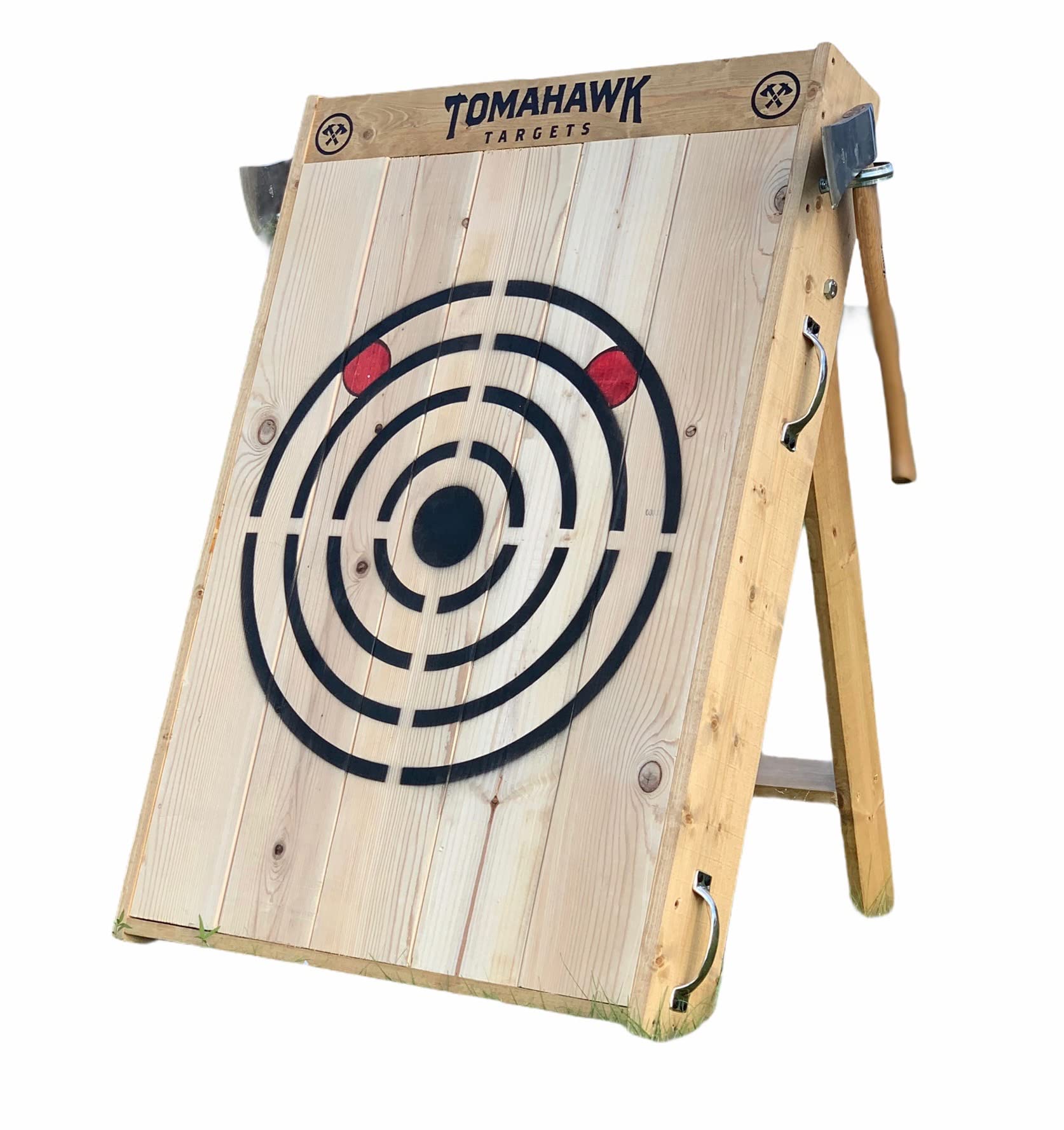 Premium Wooden Foldable Axe & Knife Throwing Target Board - Outdoor Camping, Backyard Games, Hunting Practice - Durable Portable Training Equipment for Adults