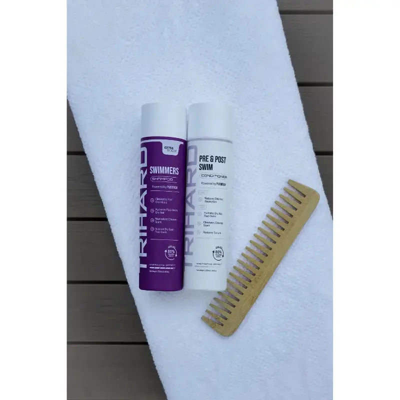 Swimmer Hair Care Combo Set - Chlorine Removal Shampoo & Conditioner for Swimmers - Post Swim Hair Repair Treatment - Perfect for Pool, Beach & Water Sports Enthusiasts