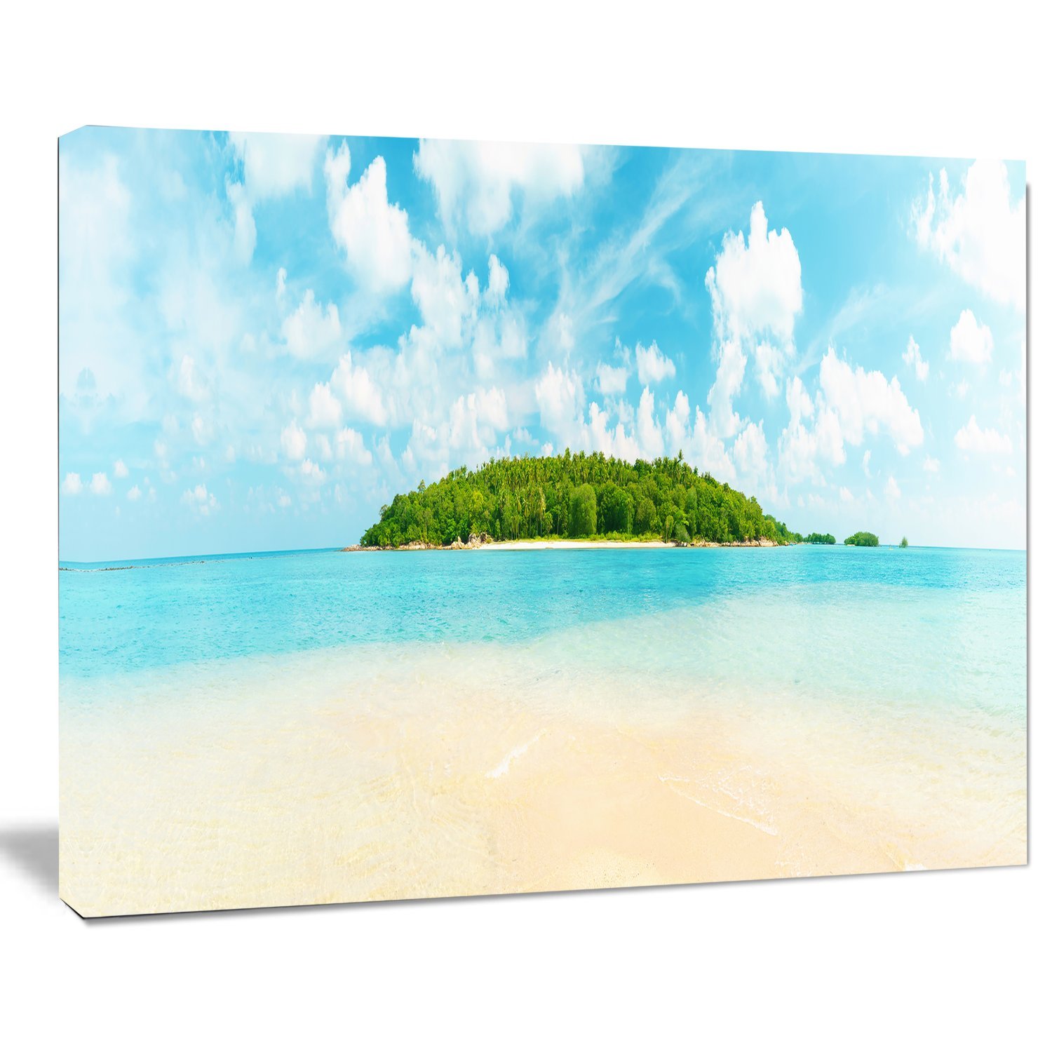 Tropical Island Panorama Large Canvas Wall Art Print - Stunning Beach Sunset Landscape Photography for Living Room, Bedroom & Office Decor