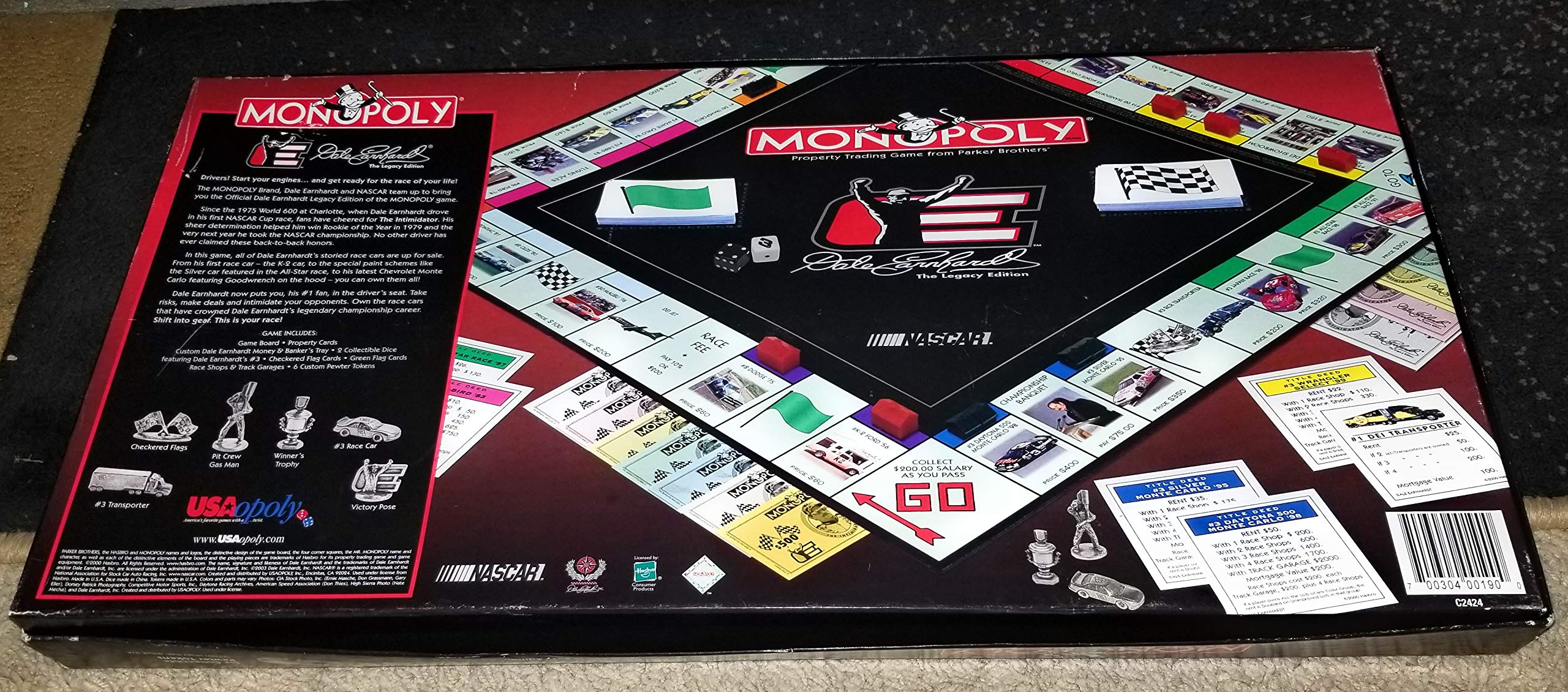 Monopoly Board Game: Dale Earnhardt Legacy Edition - NASCAR Collector's Edition for Family Game Night & Stock Car Racing Fans