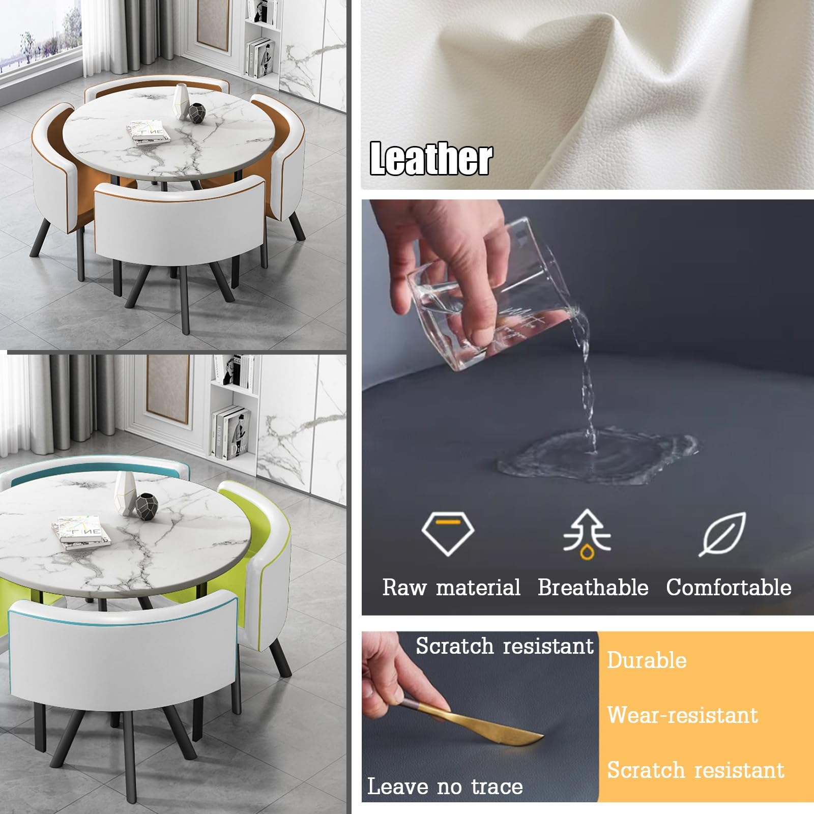 Modern Business Negotiation Dining Table and Chair Set - Stylish Reception Table & Chair Combo for Coffee Shops, Milk Tea Cafes (Orange) - Perfect for Office Meetings, Lounge Areas, and Small Business Spaces
