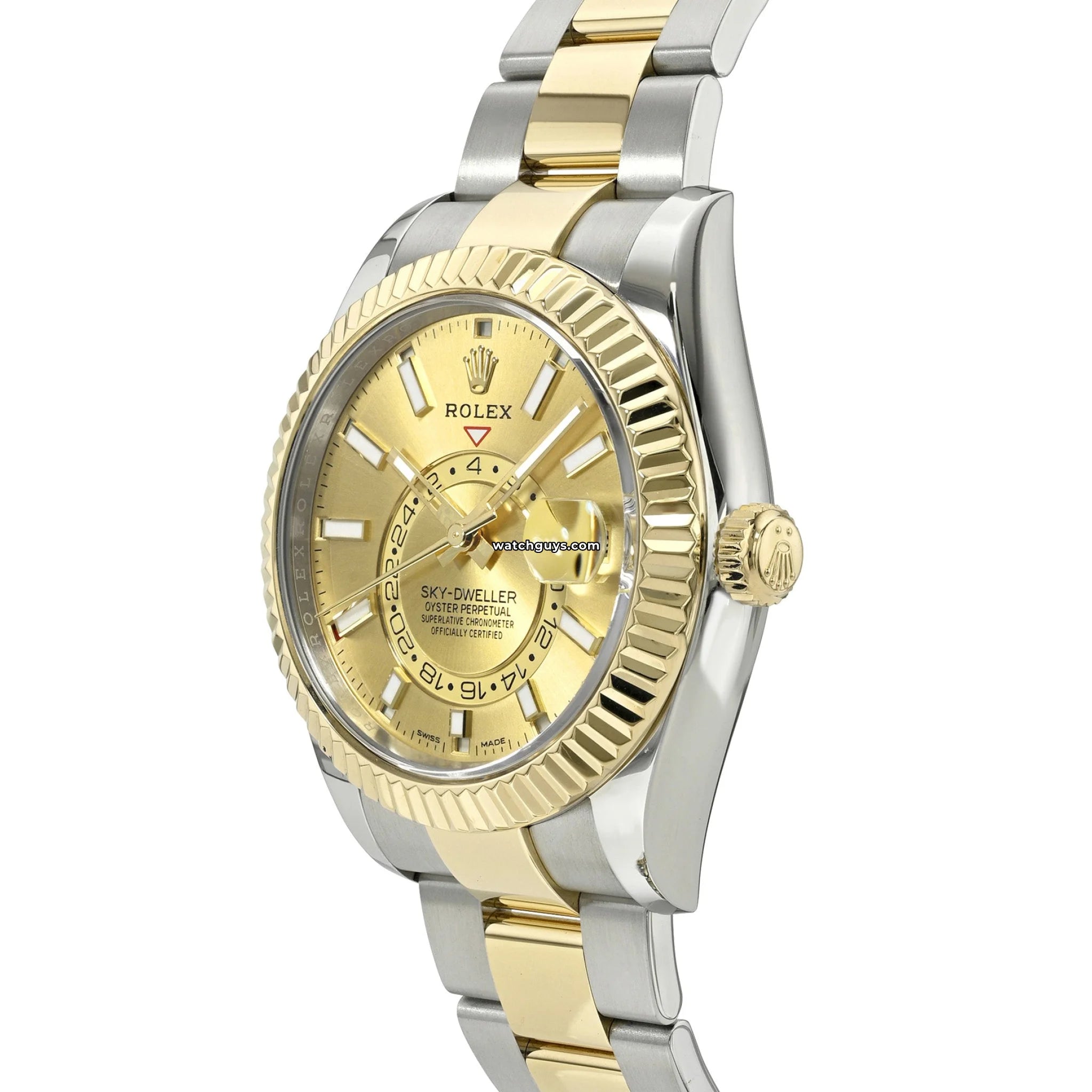 Rolex Sky-Dweller 326933 Champagne Dial Two-Tone Stainless Steel & Gold Watch - Luxury Timepiece for Business Travel & Formal Occasions