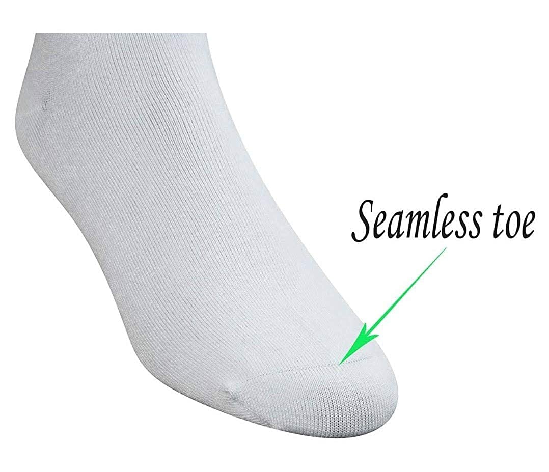 6 Pairs Women's Cotton Socks Size 4-7 - Breathable White Crew Socks for Ladies - Perfect for Work, Running, Gym, Walking & Everyday Wear - Multipack All-Day Comfort Socks