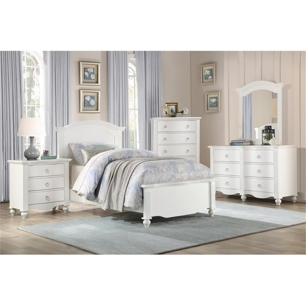 Pemberly Row 3-Drawer Nightstand with Dovetail Joints - Solid Wood Bedside Table in White Finish | Perfect for Bedroom, Guest Room & Home Decor