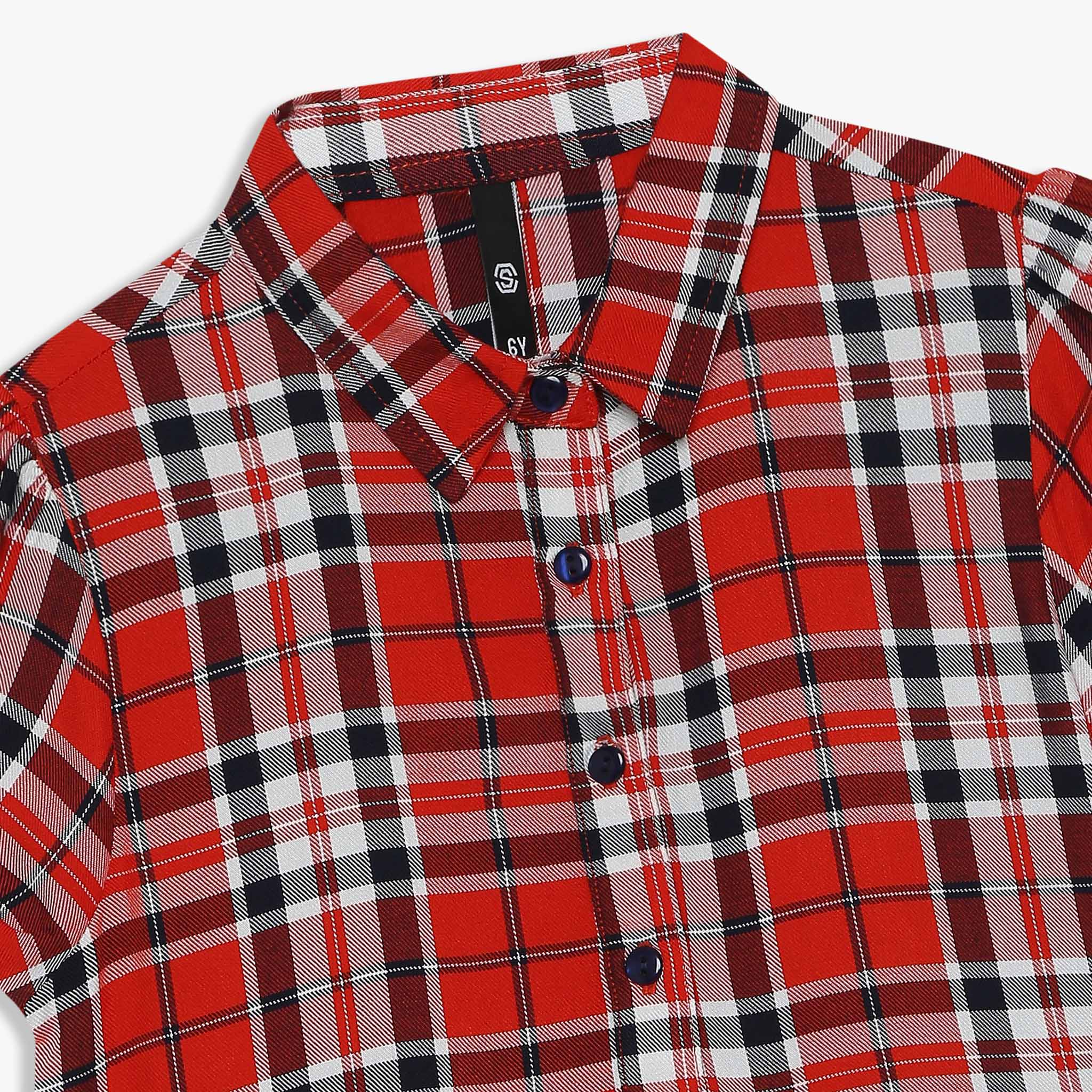Girls' Checkered Below-Knee Collar Tunic Flared Dress - Stylish School Outfit & Casual Party Wear