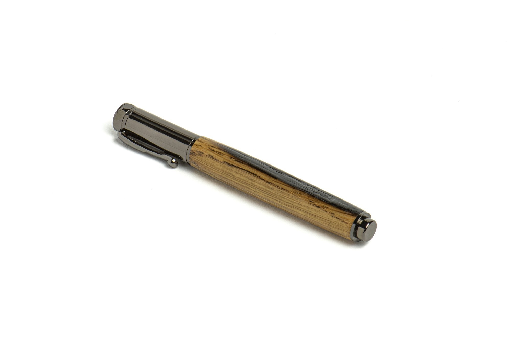 Roots & Jones KY Bourbon Barrel Rollerball Pen - Gun Metal Finish - Premium Bourbon-Inspired Writing Instrument for Whiskey Lovers, Office Gifts & Collectors - Perfect for Signing Documents, Journaling & Special Occasions