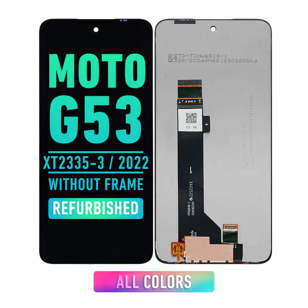 Refurbished Motorola Moto G53 XT2335 LCD Screen Replacement (2023 Model) - No Frame Included - All Colors Available - DIY Repair for Cracked/Damaged Display