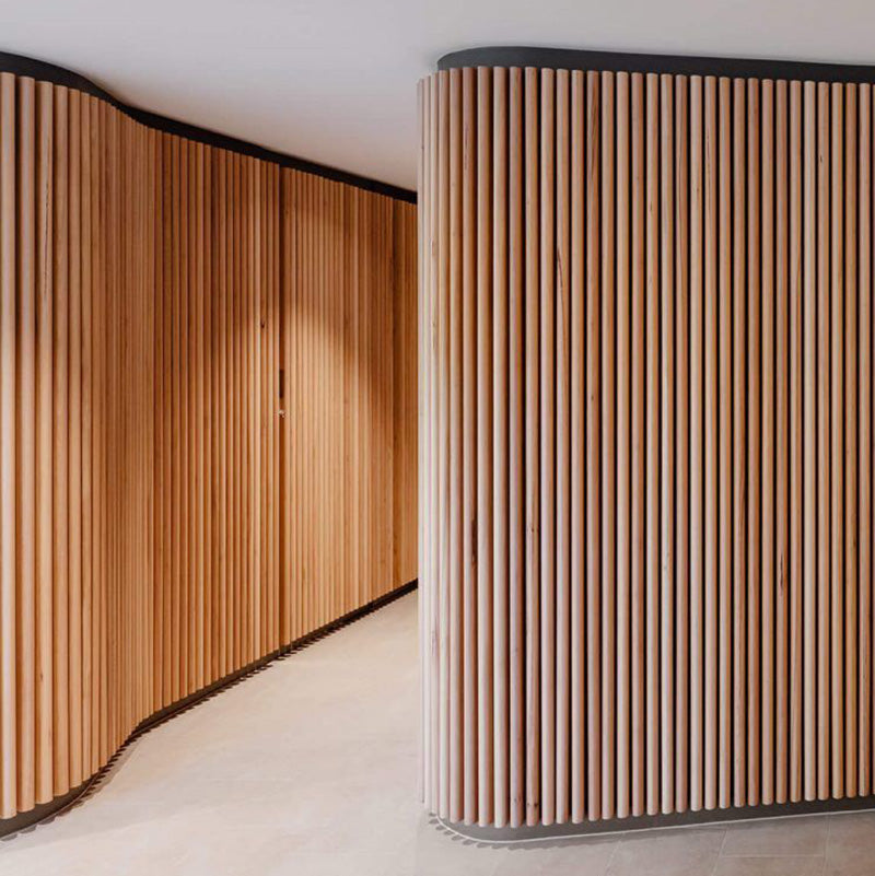 WOODFLEX Flexible Acoustic Battened Wood Slat Panel - 3-Sided Full Wrap Oak Veneer - 2700mm x 600mm - Soundproof Wall Paneling for Home Theater, Office & Studio
