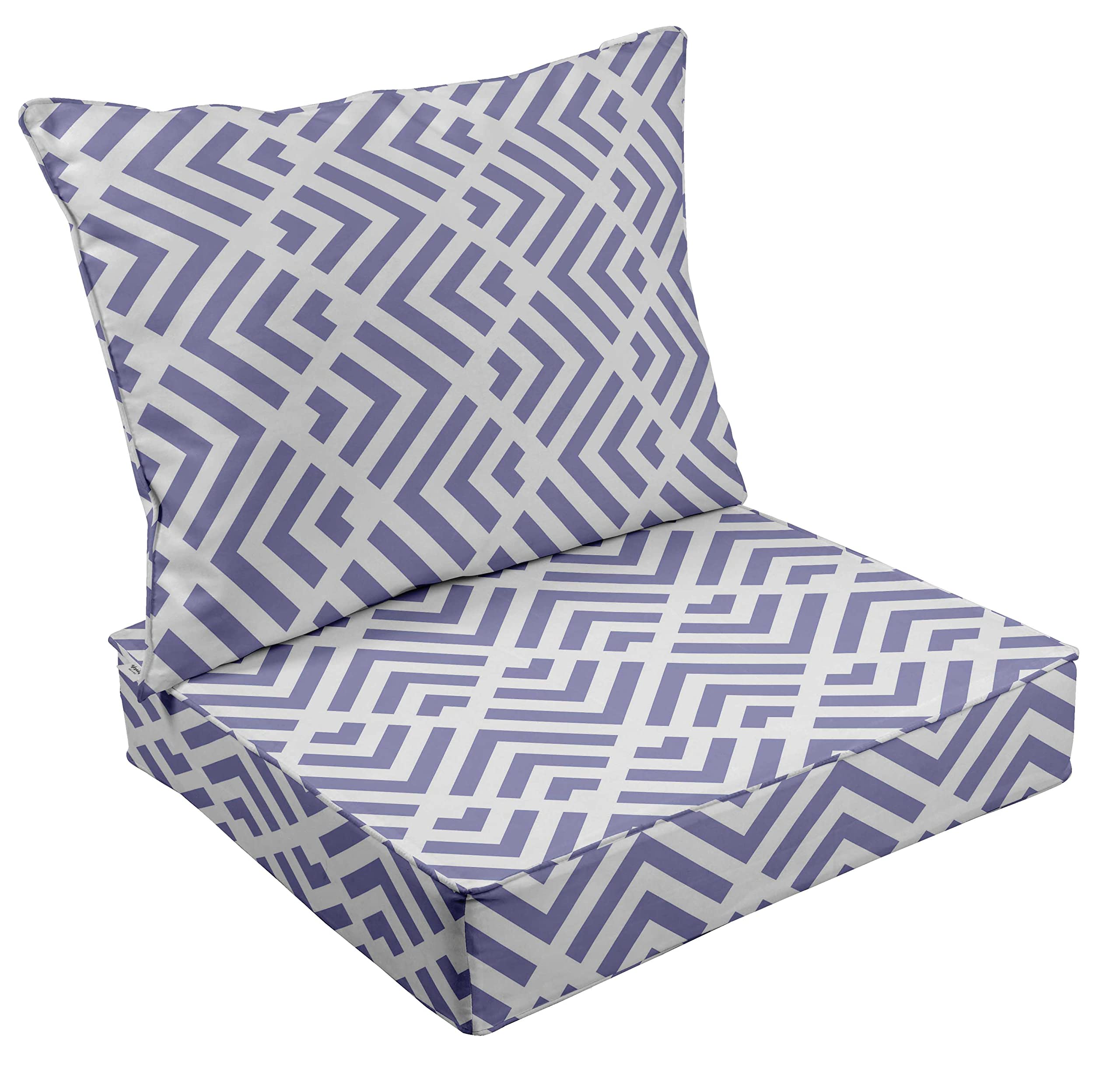 Vargottam 2-Piece Outdoor Deep Seat Patio Cushion Set - All-Weather Replacement Seat & Back Cushions 25x25x5 Inches (Bluish Violet) - Perfect for Garden, Poolside, and Patio Furniture