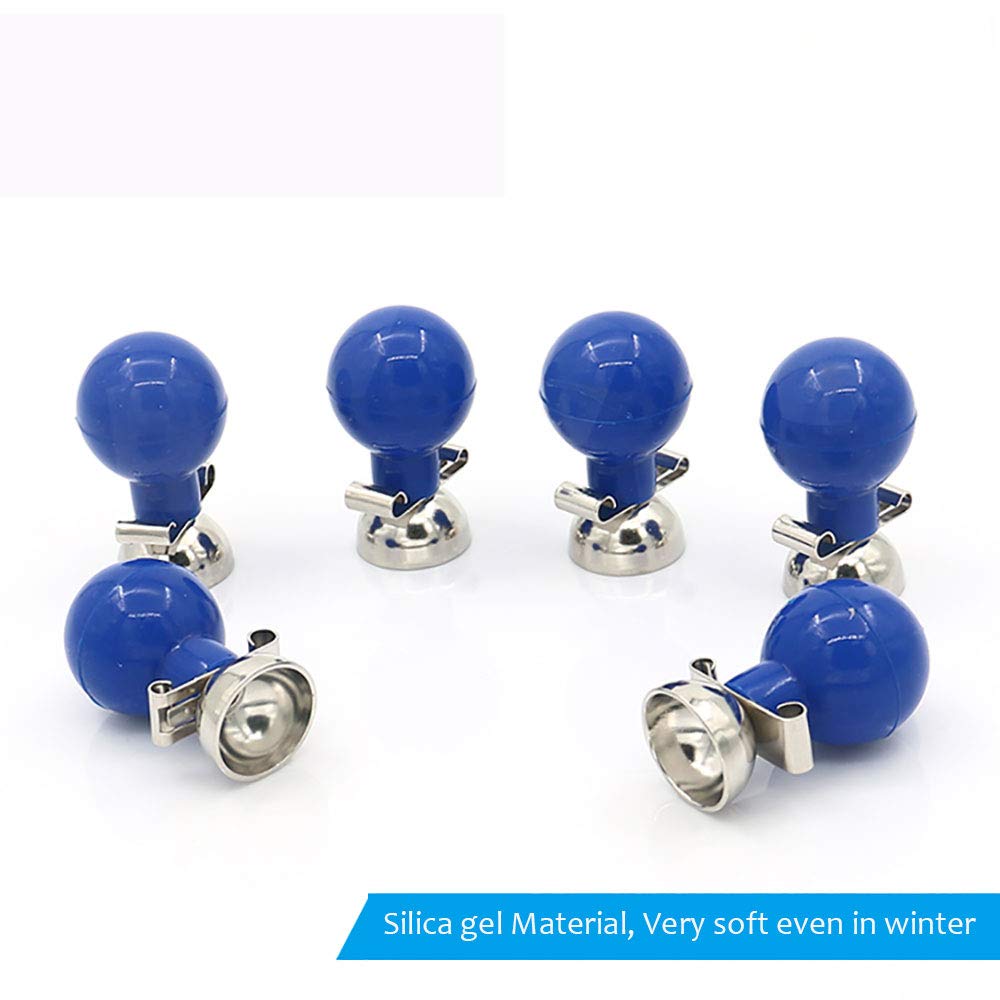 6-Pack Universal Silicone Suction Cup Balls for Chest Therapy - 3.0/4.0 Dual-Hole Connectors, Body Condition Tester with Lead Line - Perfect for Cupping, Massage & Pain Relief Therapy