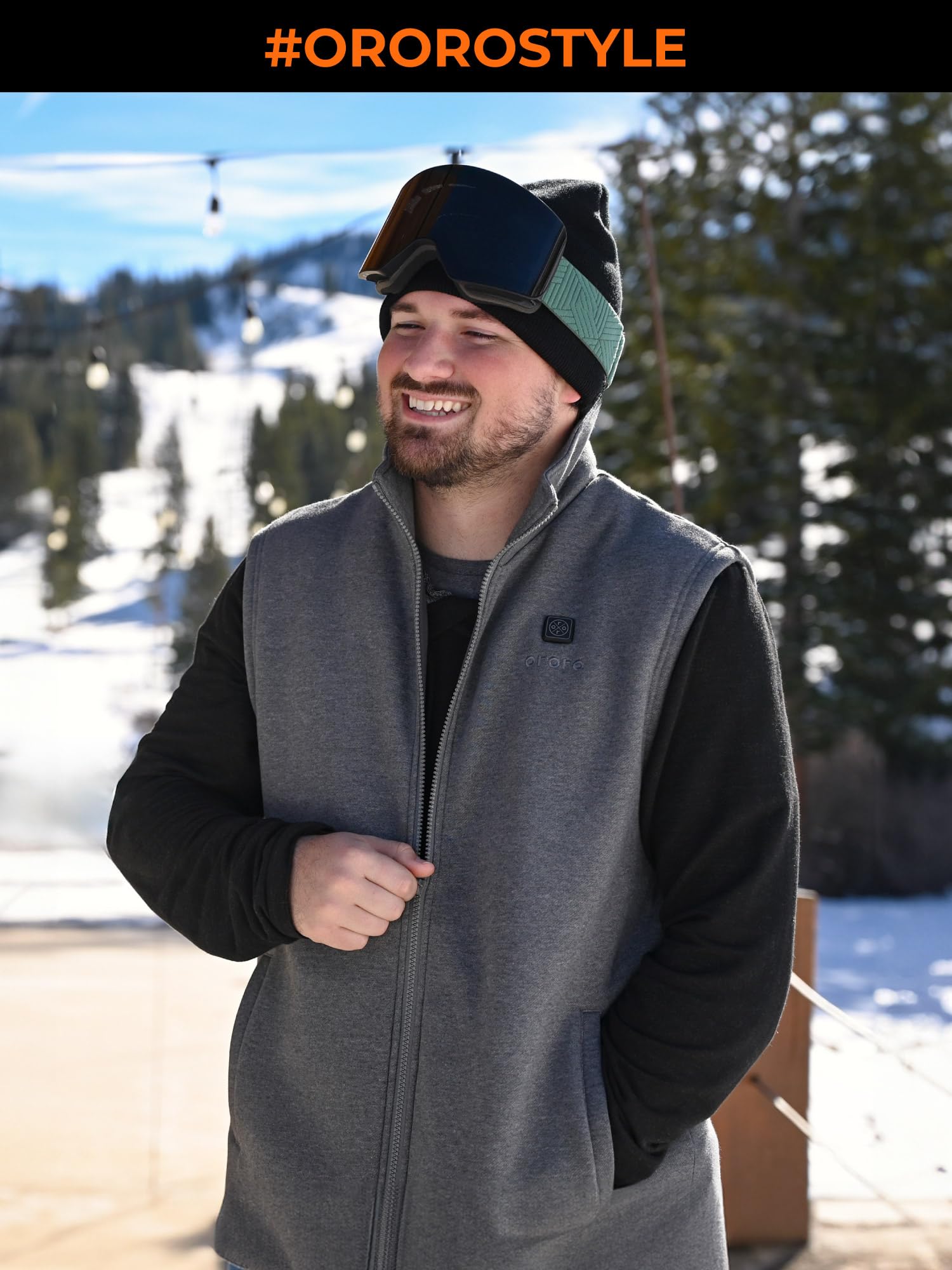 ORORO Men's Heated Vest with Rechargeable Battery - Lightweight Electric Fleece Jacket for Winter Outdoor Activities - Hunting, Skiing, Camping & Cold Weather Wear