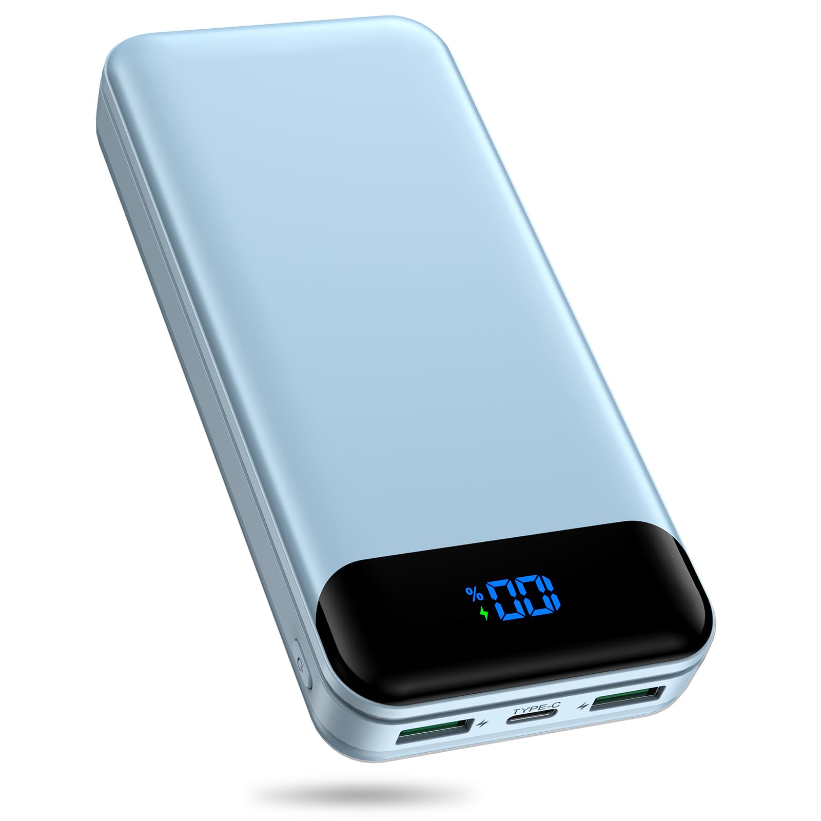 **40000mAh Portable Charger Power Bank with PD 30W & QC 4.0 Fast Charging, USB-C LED 3 Outputs & 2 Inputs, External Battery Pack for iPhone 15/14/13, Samsung, iPad - Perfect for Travel, Camping, and Emergency Power (Blue)**