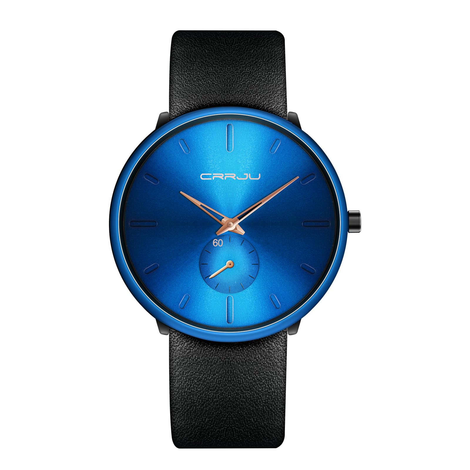Ultra-Thin Minimalist Waterproof Men's Watch - Slim Dress Watch with Genuine Leather Band for Business & Casual Wear | Unisex Wristwatch for Office, Dating & Everyday Use