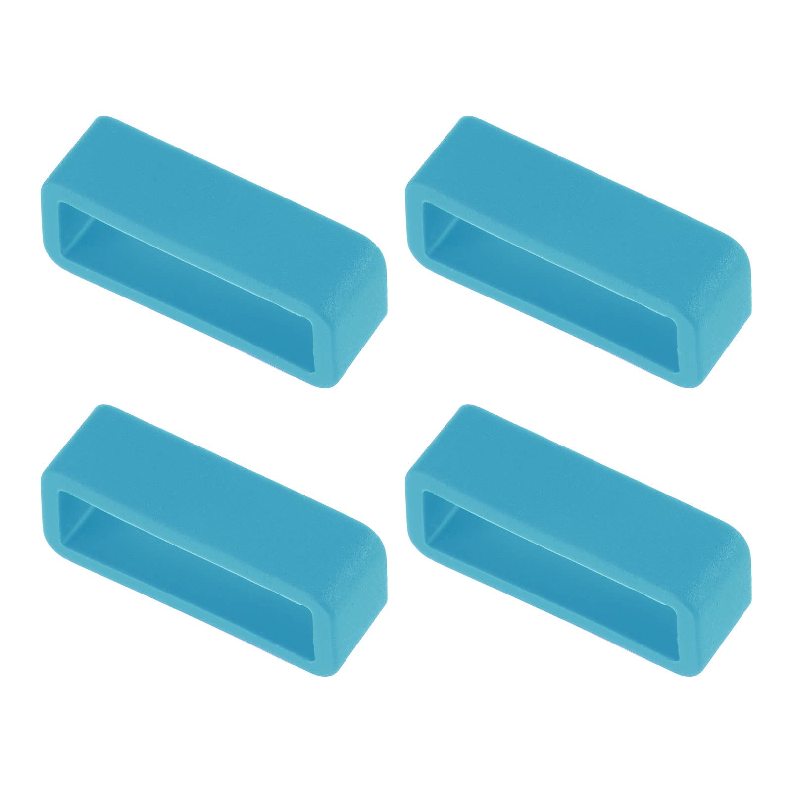 uxcell 20mm Silicone Watch Band Loops - Turquoise Blue (4 Pcs) for Secure Fit