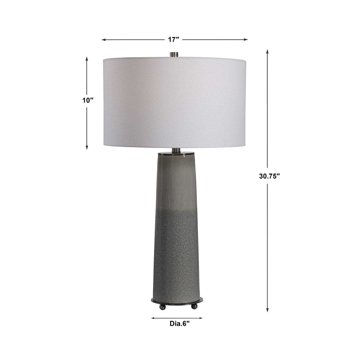 Gray Glaze Table Lamp - Modern Ceramic Bedside Lamp for Living Room, Bedroom & Office - Stylish Home Decor Lighting