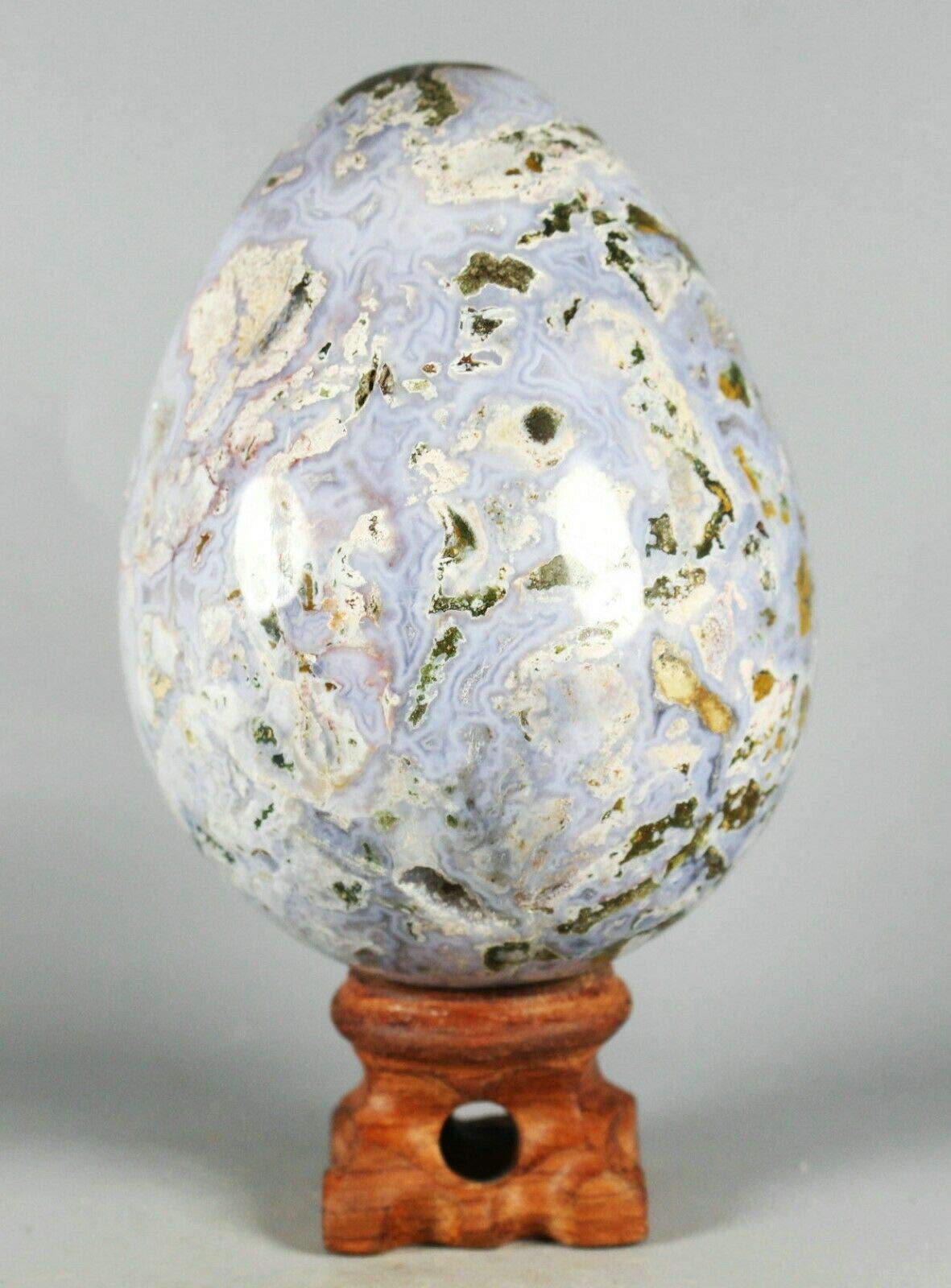 455g Raw Natural Ocean Jasper Quartz Geode Crystal Sphere Egg - Healing Stone for Meditation, Reiki & Home Decor | Premium Gemstone for Spiritual Energy, Chakra Balancing & Gift Giving
