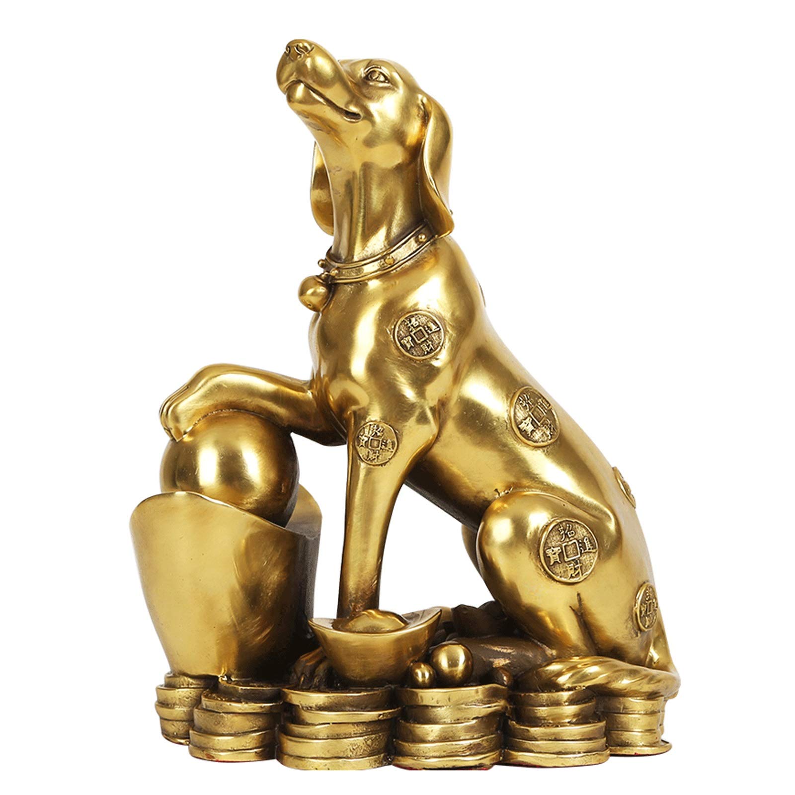 TOMYEUS Pure Copper Buddha Statue - Zodiac Dog Ornament for Feng Shui, Home & Office Decoration, Animal Sculpture Craft Collectible (Small Size) - Perfect for Meditation Spaces, Gift Giving & Wealth Attraction