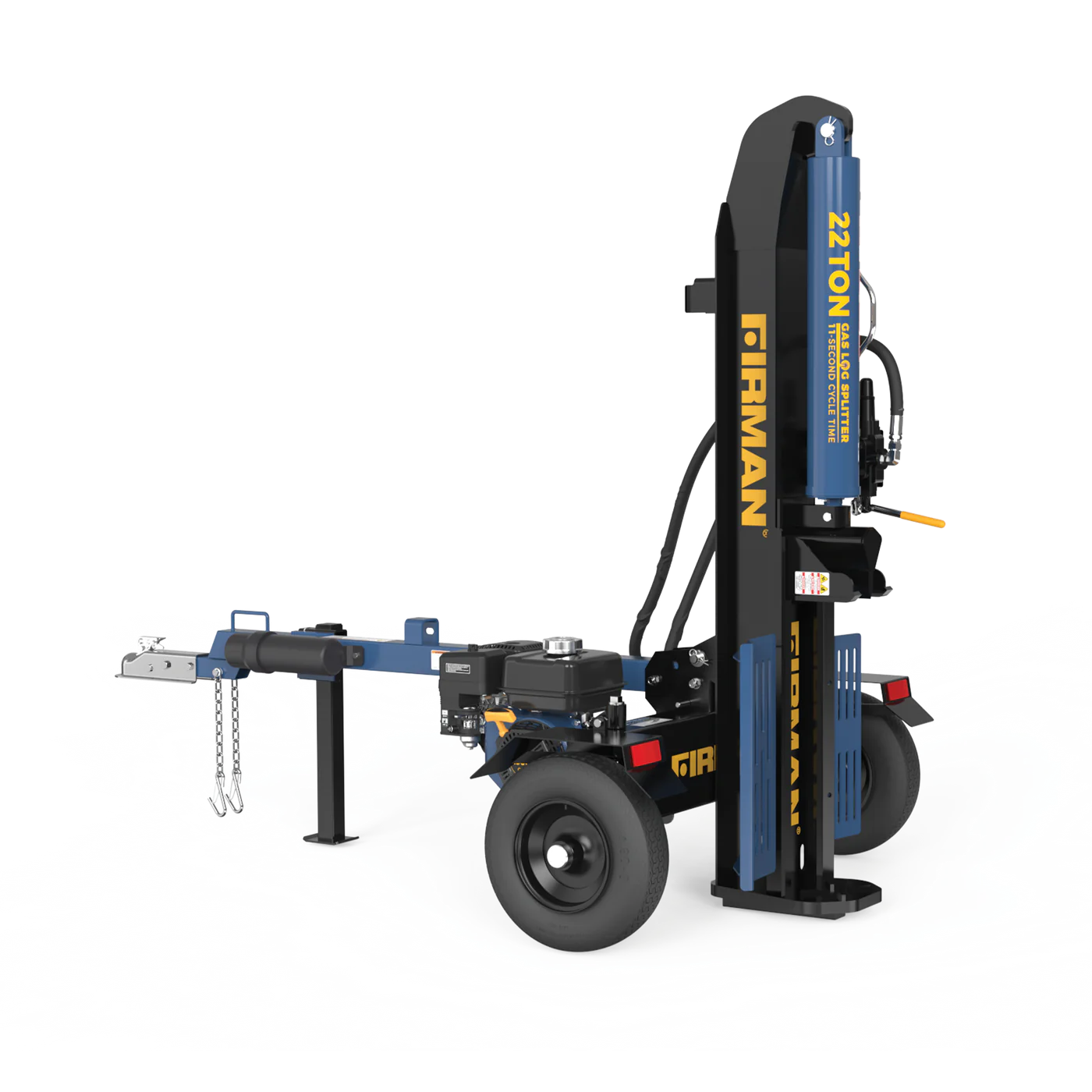 22 Ton Gas Portable Log Splitter - FIRMAN GS2201 196cc 6.5HP with Auto Return (Vertical/Horizontal) - Perfect for Firewood Processing, Landscaping & Farm Use