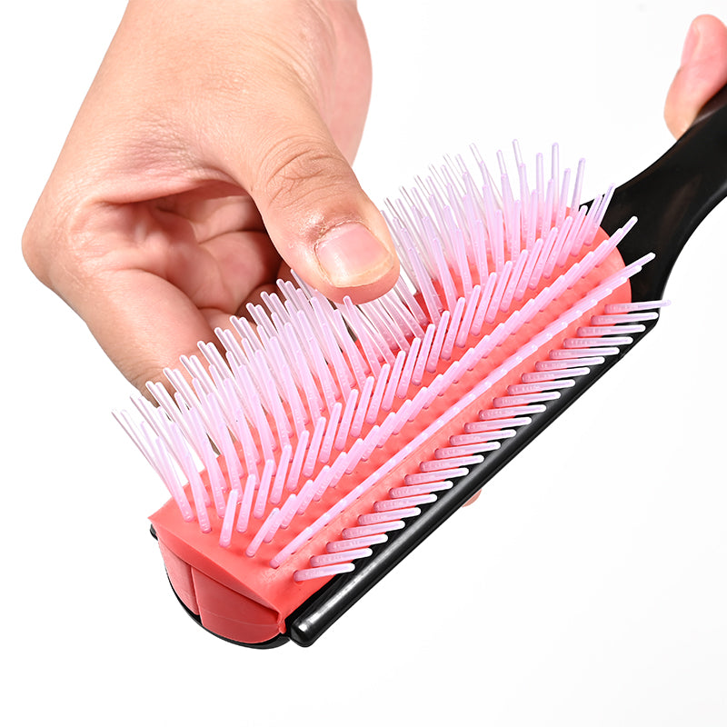 9 Row Classic Cushion Hair Brush for Men - Gentle Scalp Massage & Styling - Perfect for Daily Grooming, Salon Styling & Travel Essentials