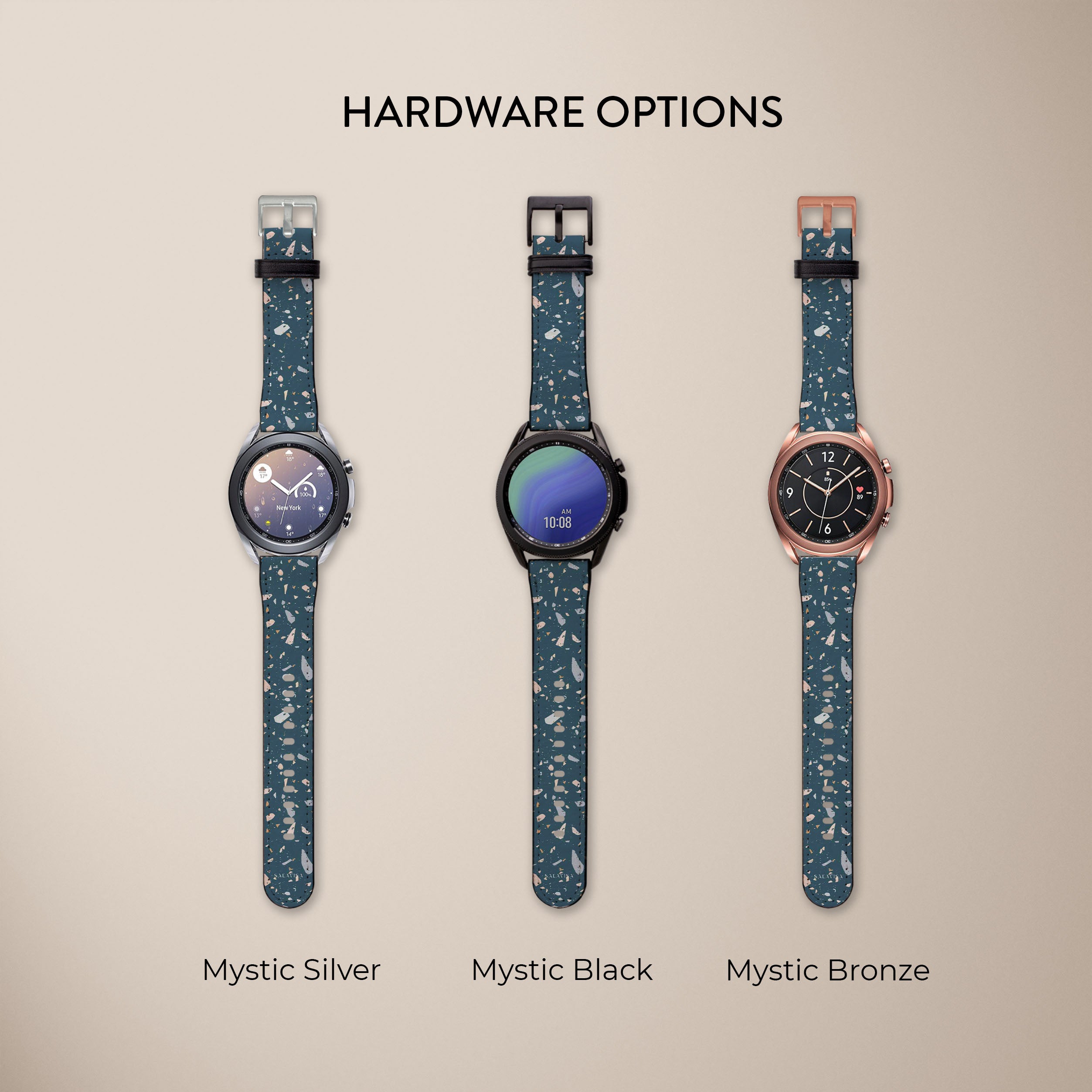 Terrazzo Pattern Galaxy Watch Band for Samsung Galaxy Watch 4/5/6 - Stylish & Durable Smartwatch Strap for Women & Men - Perfect for Workouts, Running & Everyday Wear