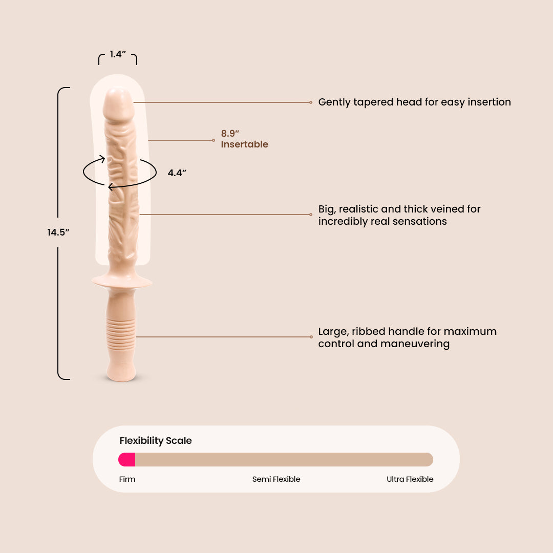 The Manhandler - 10 Inch Realistic Dildo for Men & Women | Lifelike Silicone Adult Toy for Couples Play, Solo Pleasure & BDSM Scenes