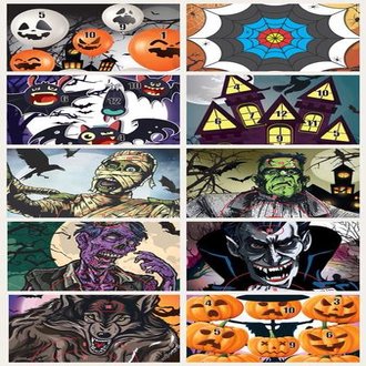 Halloween Target Faces - Scary & Fun Masks for Trick or Treating, Cosplay & Halloween Parties