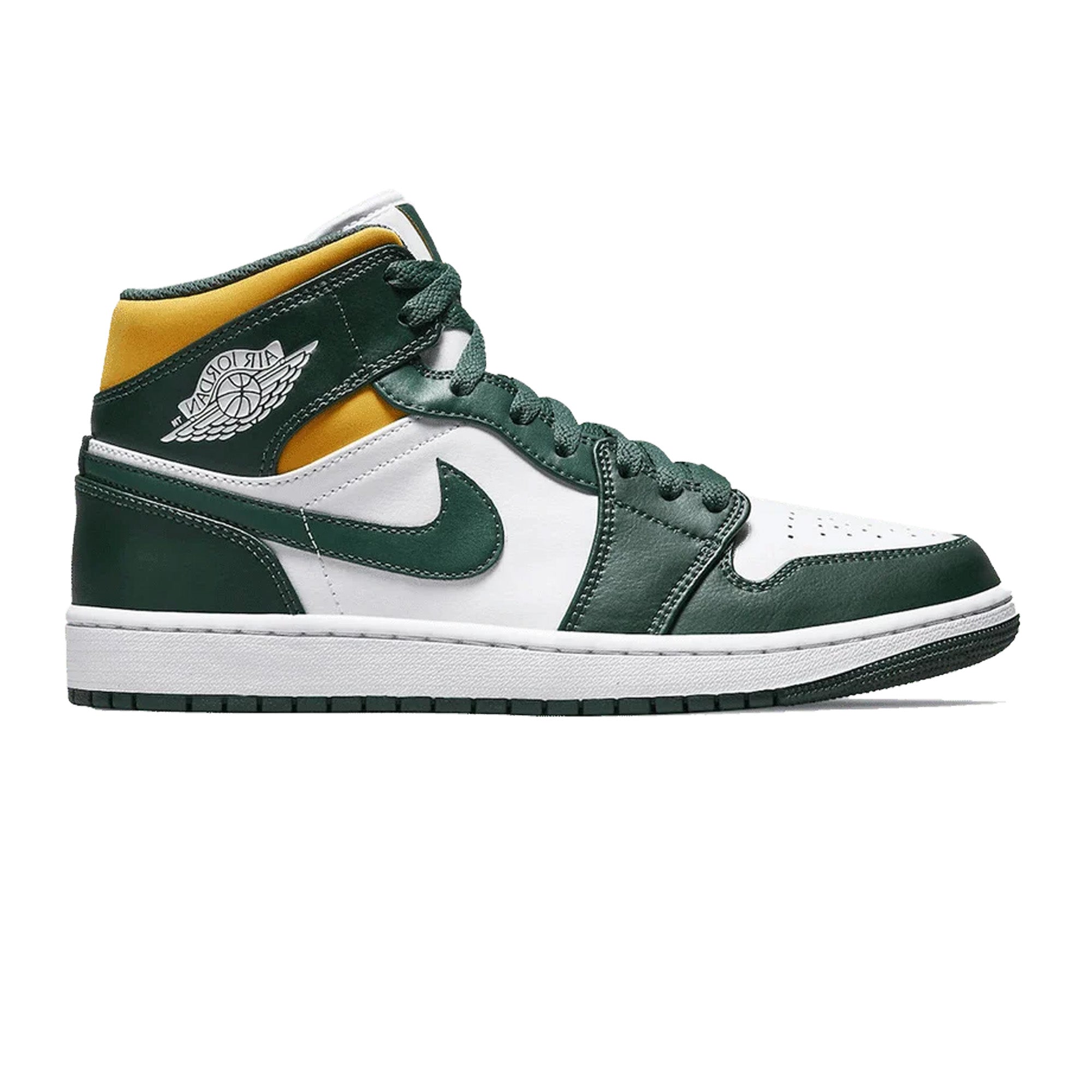 Air Jordan 1 Mid 'Green & Gold' Men's Basketball Shoes - Retro Sneakers for Streetwear & Casual Outfits | Perfect for Basketball, Gym & Everyday Fashion