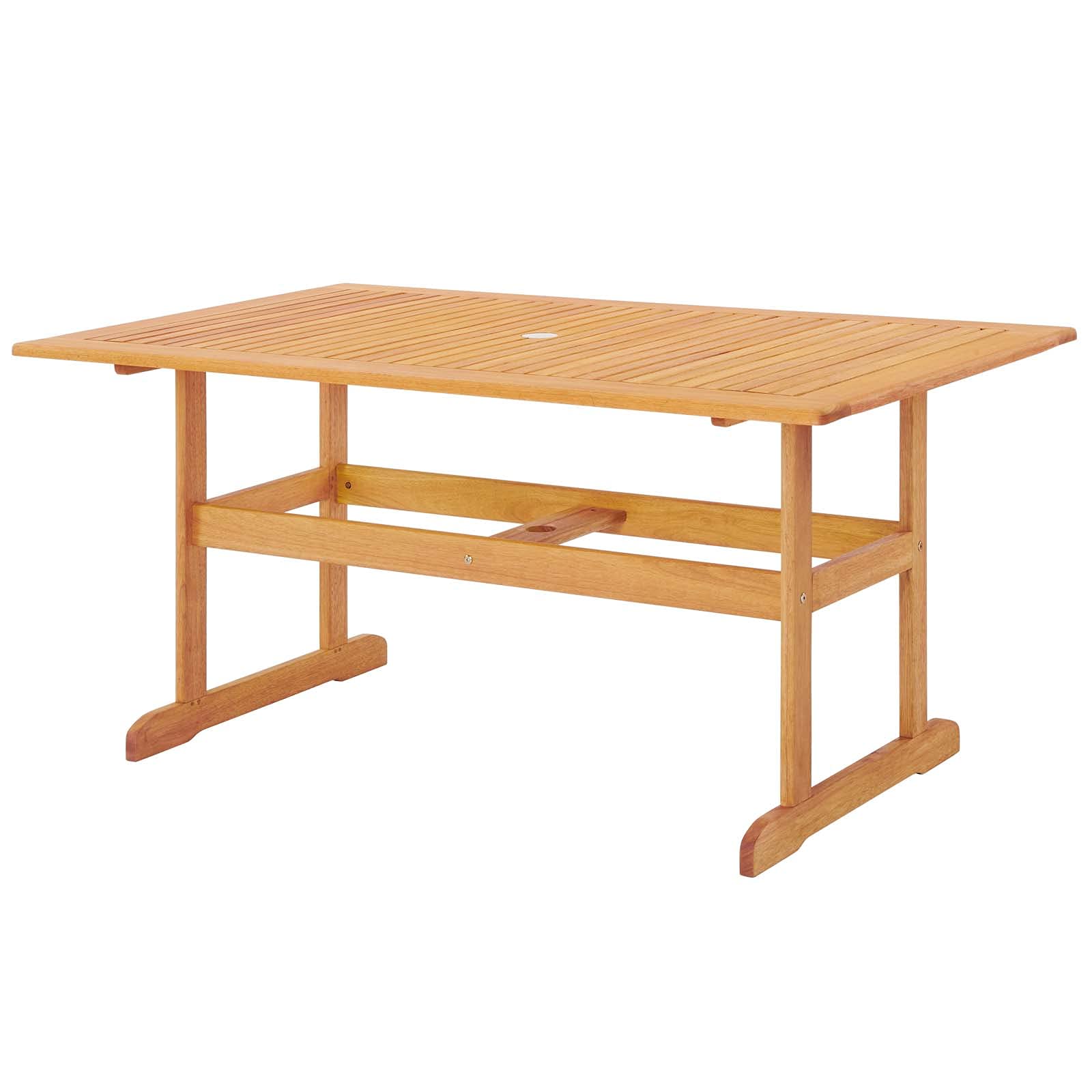 Modern Brown Wooden Rectangular Lounge Dining Table - Perfect for Outdoor Patio, Balcony, Cafe & Bistro Settings