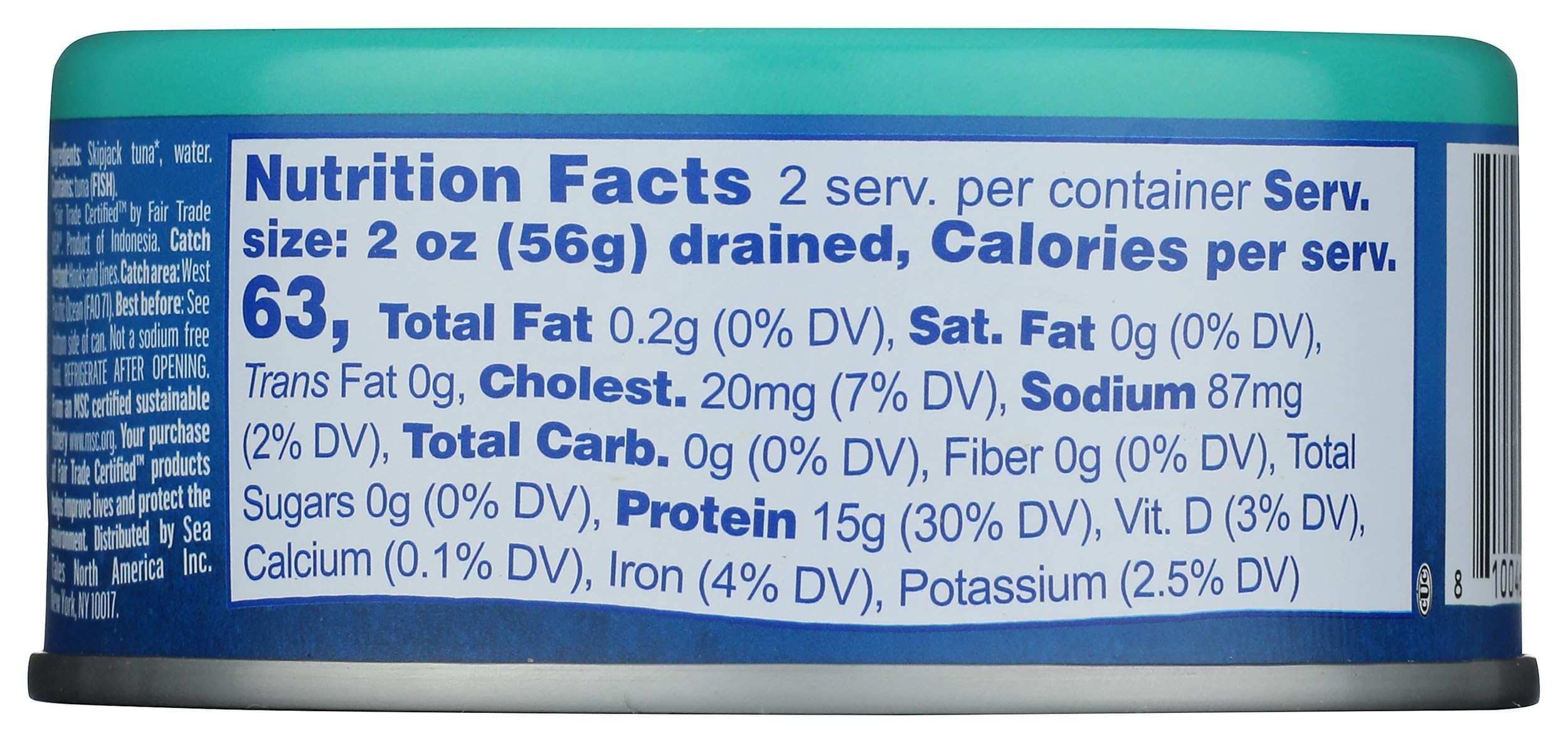 Premium Skipjack Tuna in Water - 5 Ounce Can, High Protein & Low Sodium, Perfect for Salads, Sandwiches & Healthy Meal Prep - Sea Tales Brand
