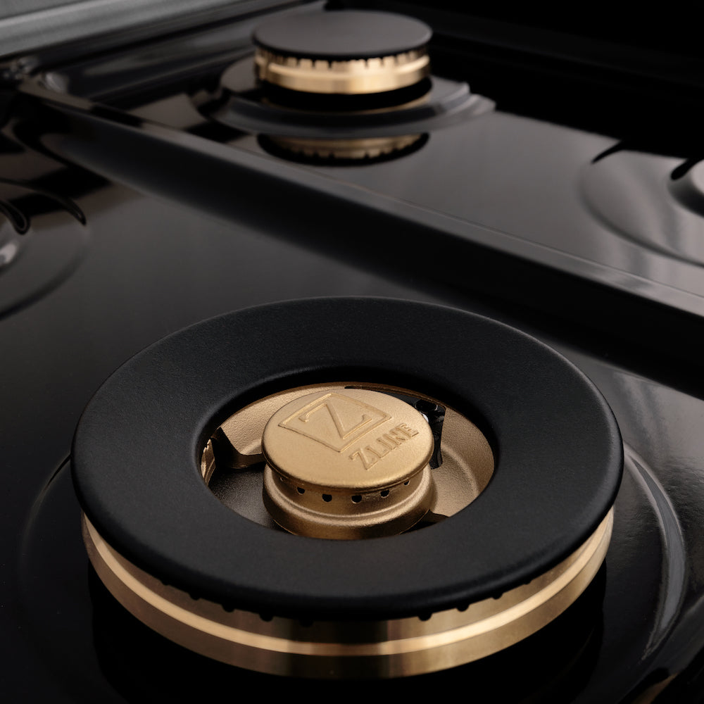 ZLINE 60-inch 7.4 cu.ft Dual Fuel Range with Gas Cooktop & 2 Electric Convection Ovens - Satin Stainless Steel with 8 Brass Burners (RAS SN BR 60) - Perfect for Professional Home Chefs & Large Family Cooking
