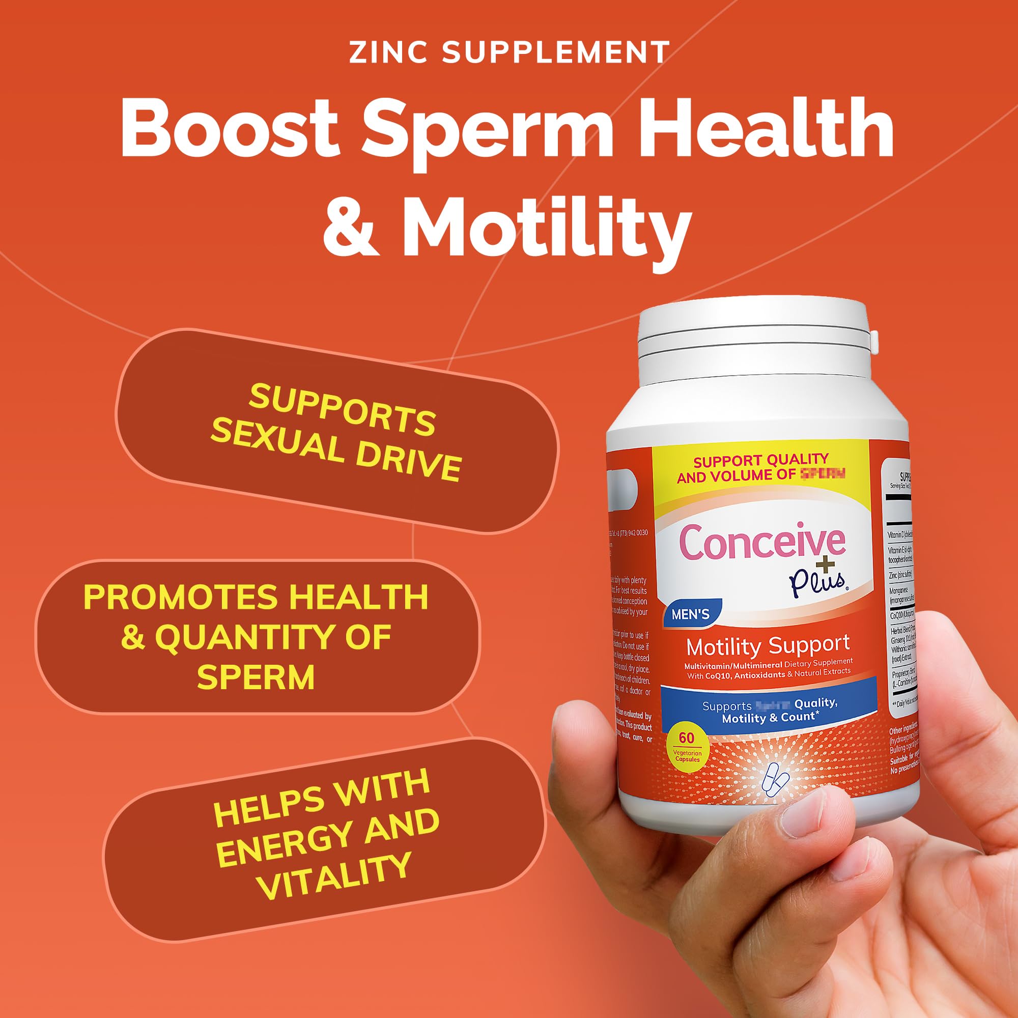 Conceive Plus Men's Fertility & Motility Support Bundle - Boosts Sperm Volume & Healthy Male Fertility - Fertility-Friendly Lubricant (2.5 oz) - Ideal for Couples Trying to Conceive Naturally