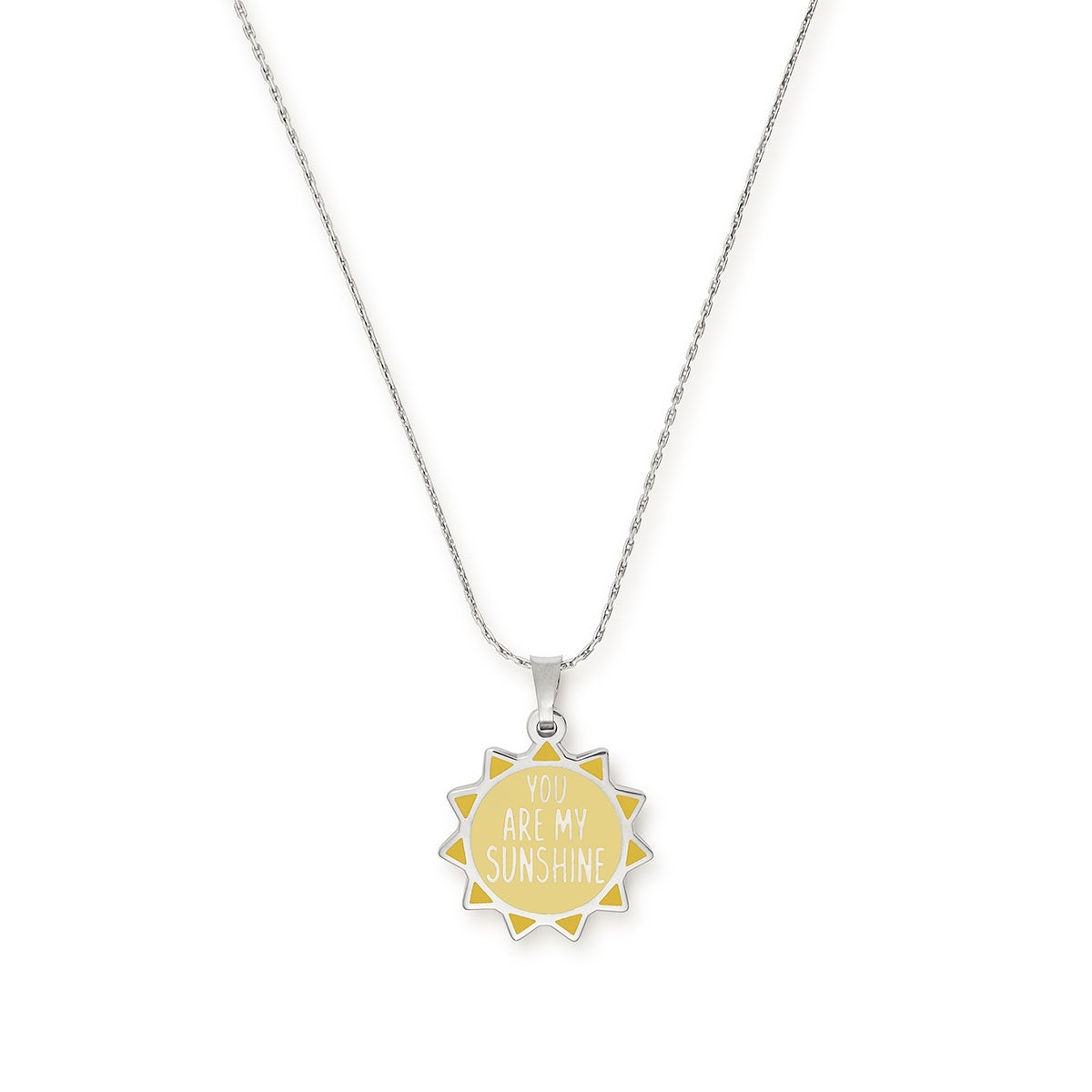 You Are My Sunshine Necklace - Sterling Silver Heart Pendant with Inspirational Quote - Perfect Gift for Mom, Wife, Daughter on Birthday, Anniversary & Valentine's Day