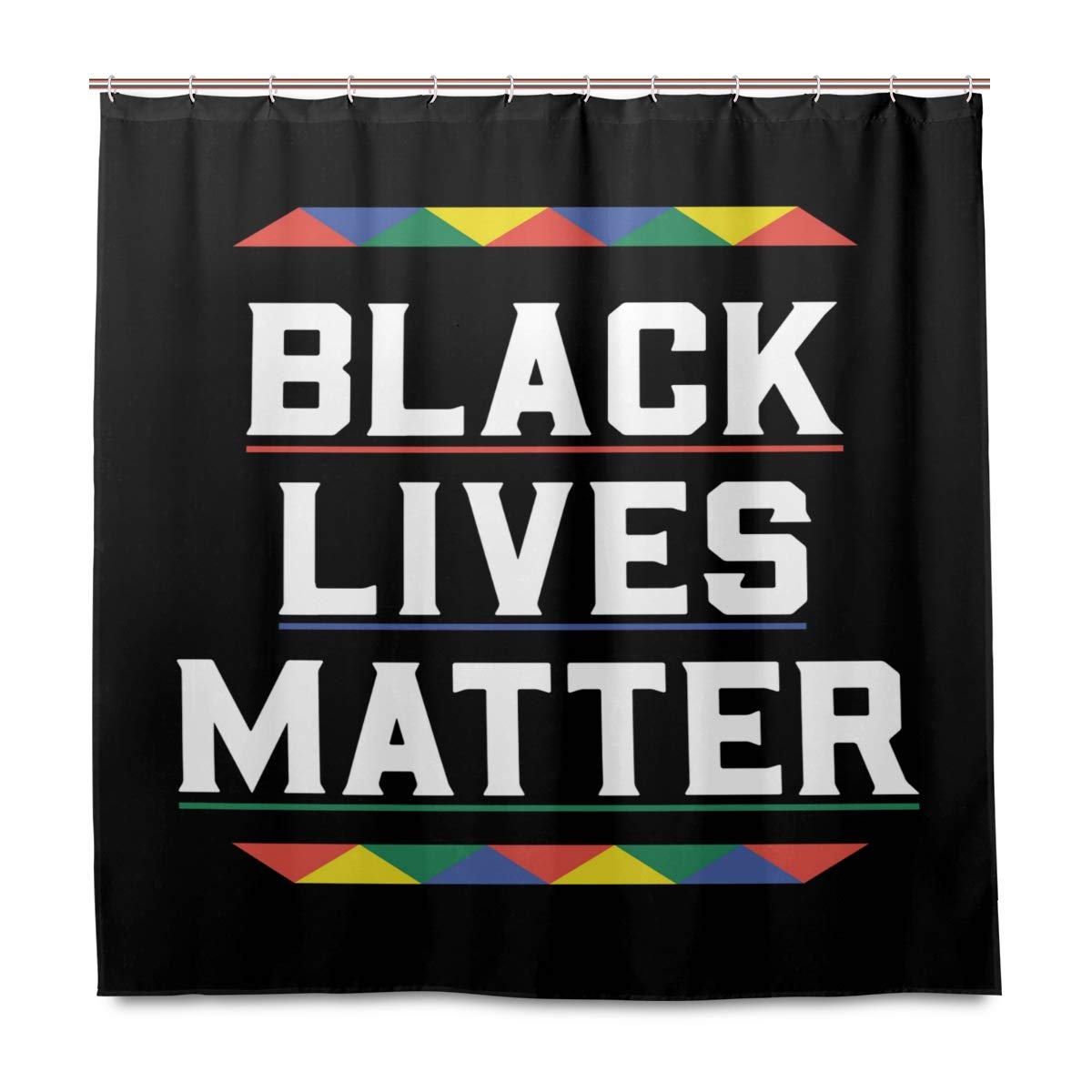 Black Lives Matter Shower Curtain - 72x72 Inch Watercolor Polyester Bathroom Decor with Hooks | Waterproof & Stylish for Modern Homes, Apartments & Dorms