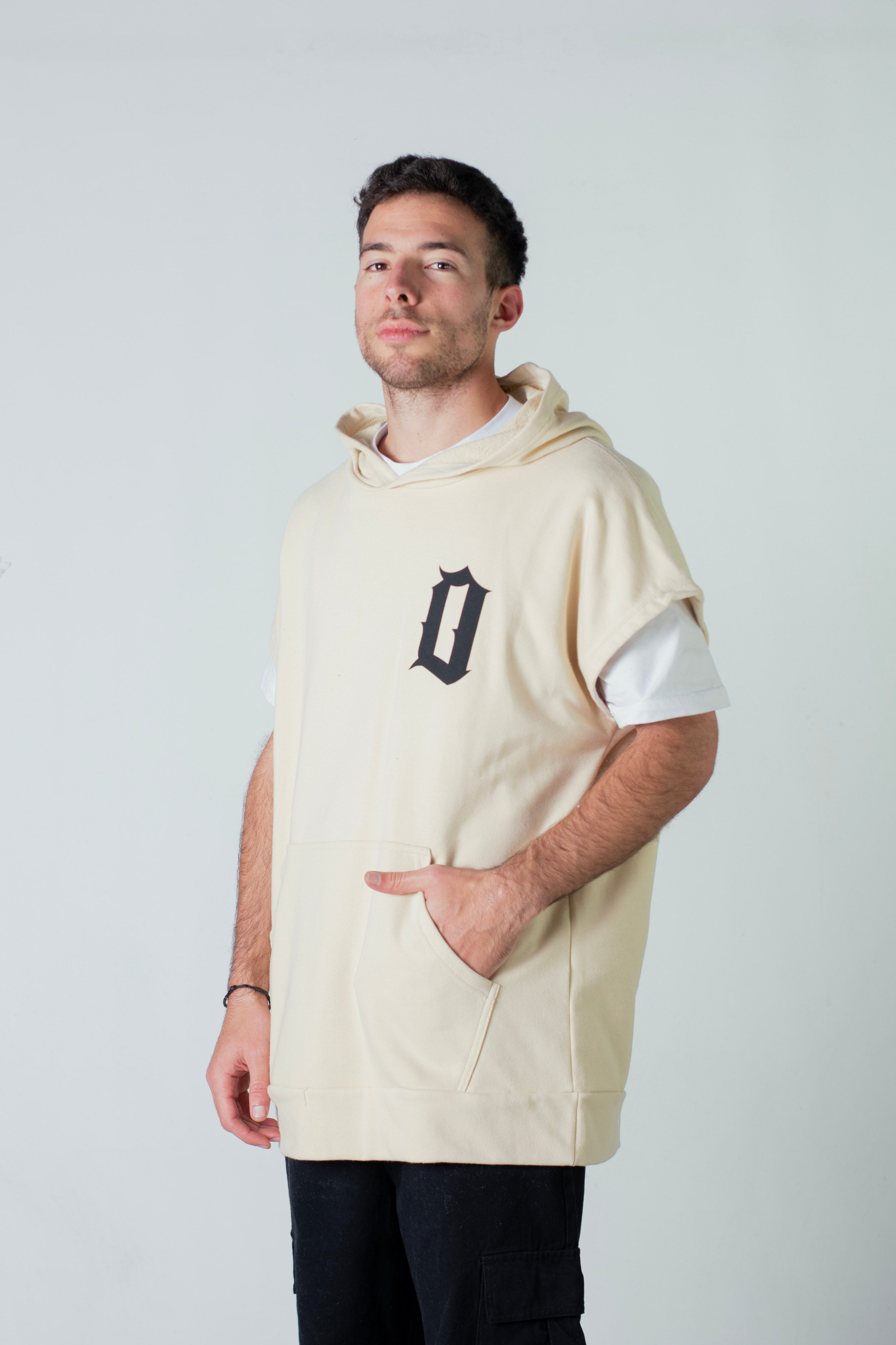 Unisex Gothic Oversized Hoodie - Soft Ecru Sweatshirt for Men & Women | Cozy Streetwear for Casual Outings & Layering