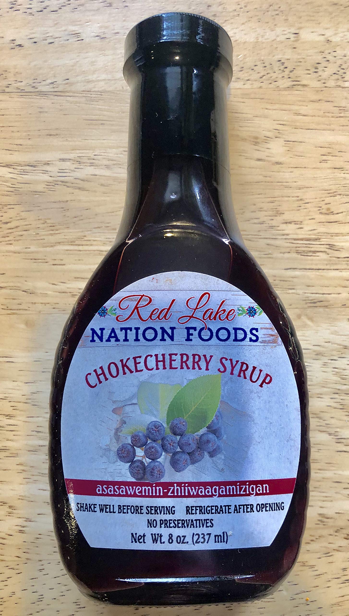 100% Natural Minnesota Chokecherry Syrup - 8oz Bottle | Handpicked Wild Fruit | No Preservatives Added | Perfect for Pancakes, Desserts & Cocktails