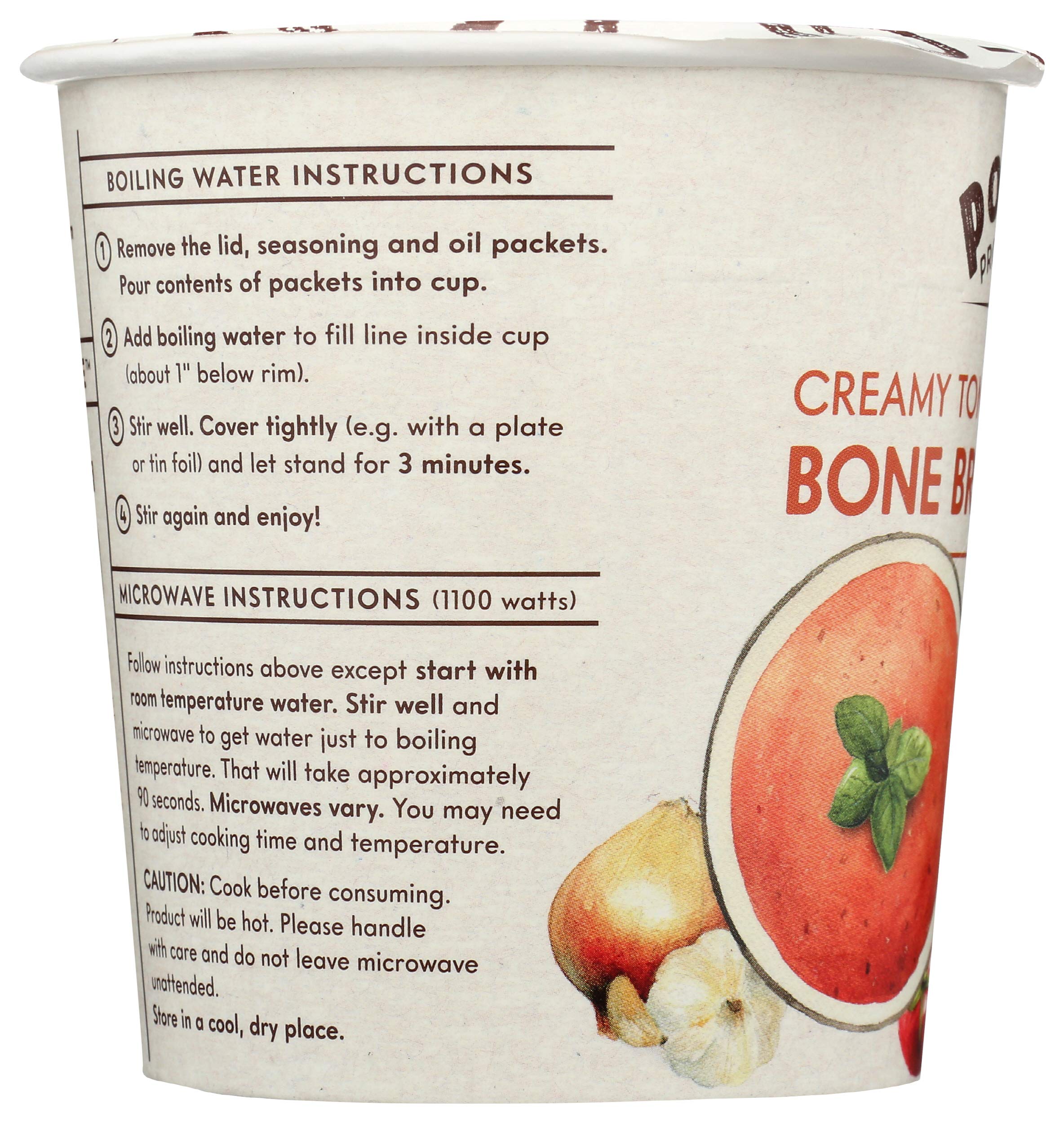 Keto Creamy Tomato Bone Broth Soup Cups with Collagen - Gluten Free Instant Soup (1.2 oz, Pack of 1) - Quick Healthy Meal for Weight Loss, Office Lunch & On-the-Go Snacking