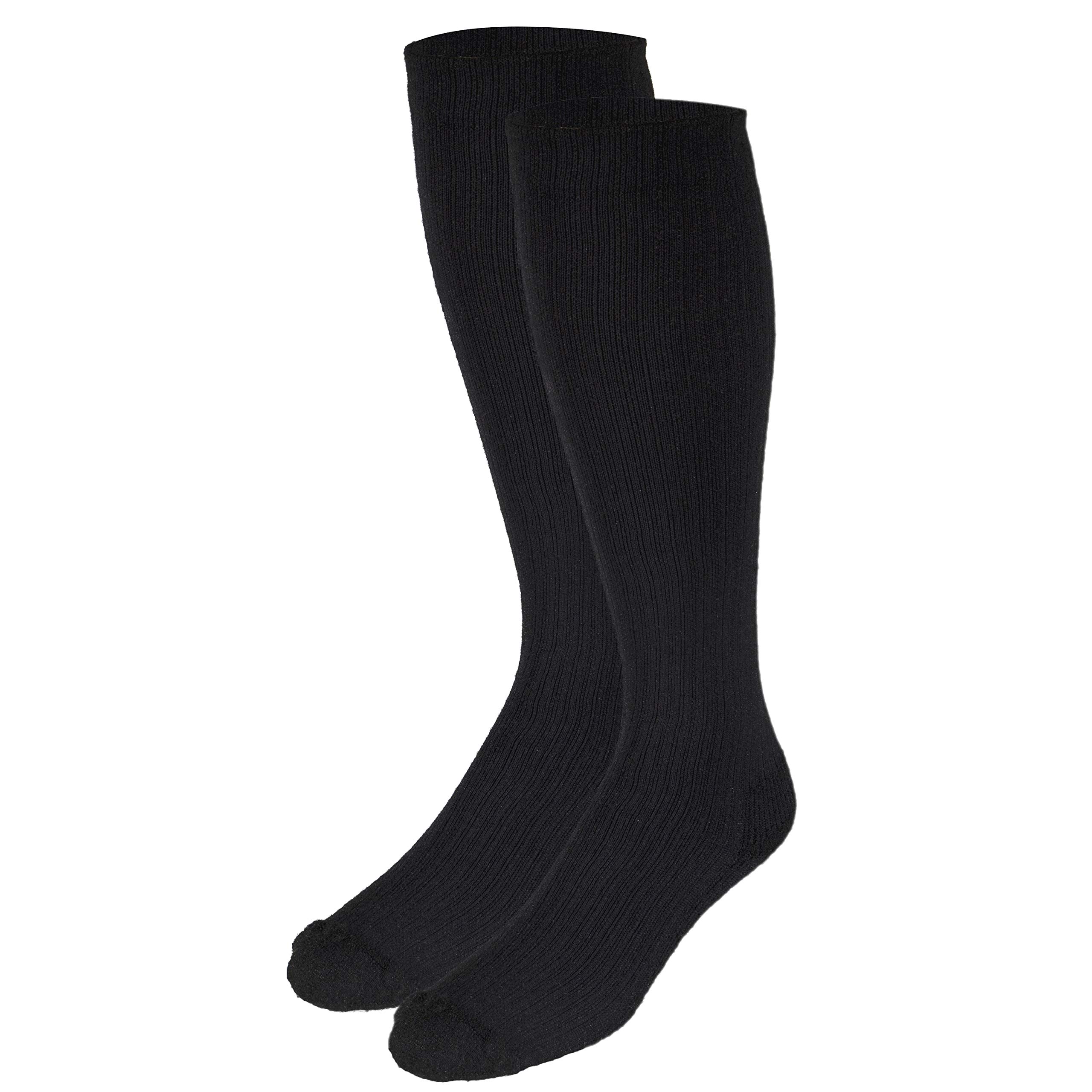 Truform 10-20 mmHg Compression Socks for Women - Knee High Over Calf Gym Socks, Black, Medium (2-Pack) - Ideal for Running, Travel & Recovery
