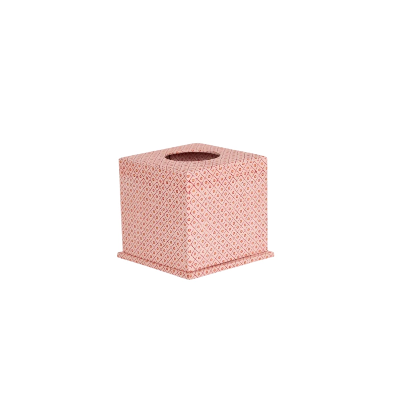 Red Dot & Grid Block Printed Tissue Box - Stylish Decorative Paper Holder for Home, Office, and Bathroom - Perfect for Living Room, Bedroom, or Desk Organization