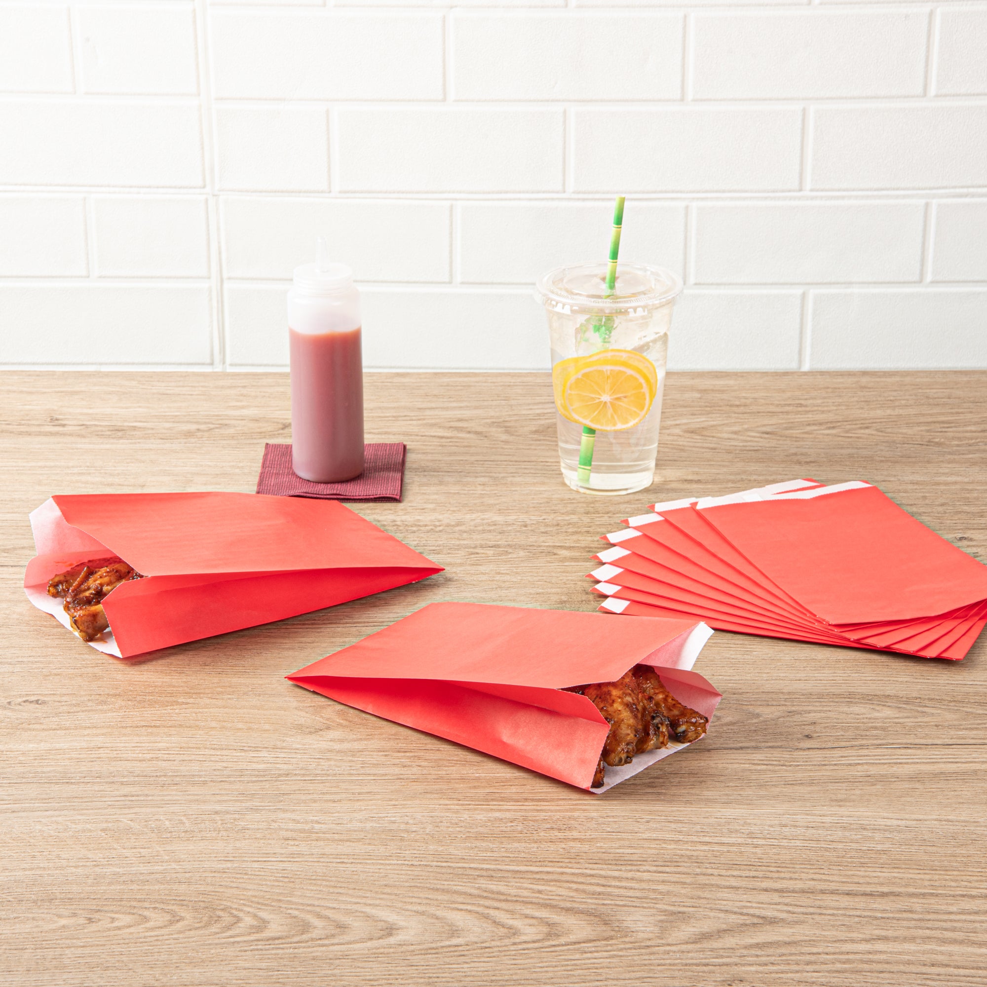 Red French Fry & Snack Bags - 5x3x8.75 Inches, 100 Count Box | Perfect for Parties, Fast Food, and Takeout Restaurants