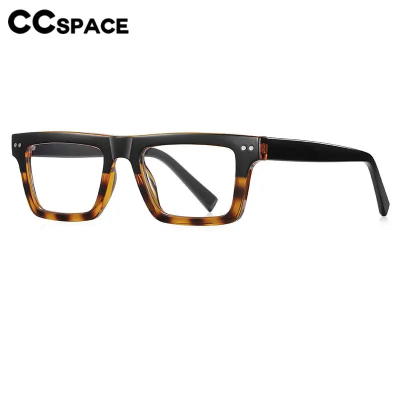 CCspace Unisex Full Rim Square TR90 Titanium Eyeglasses Frame 57176 - Lightweight & Durable Glasses for Work, Reading & Everyday Wear